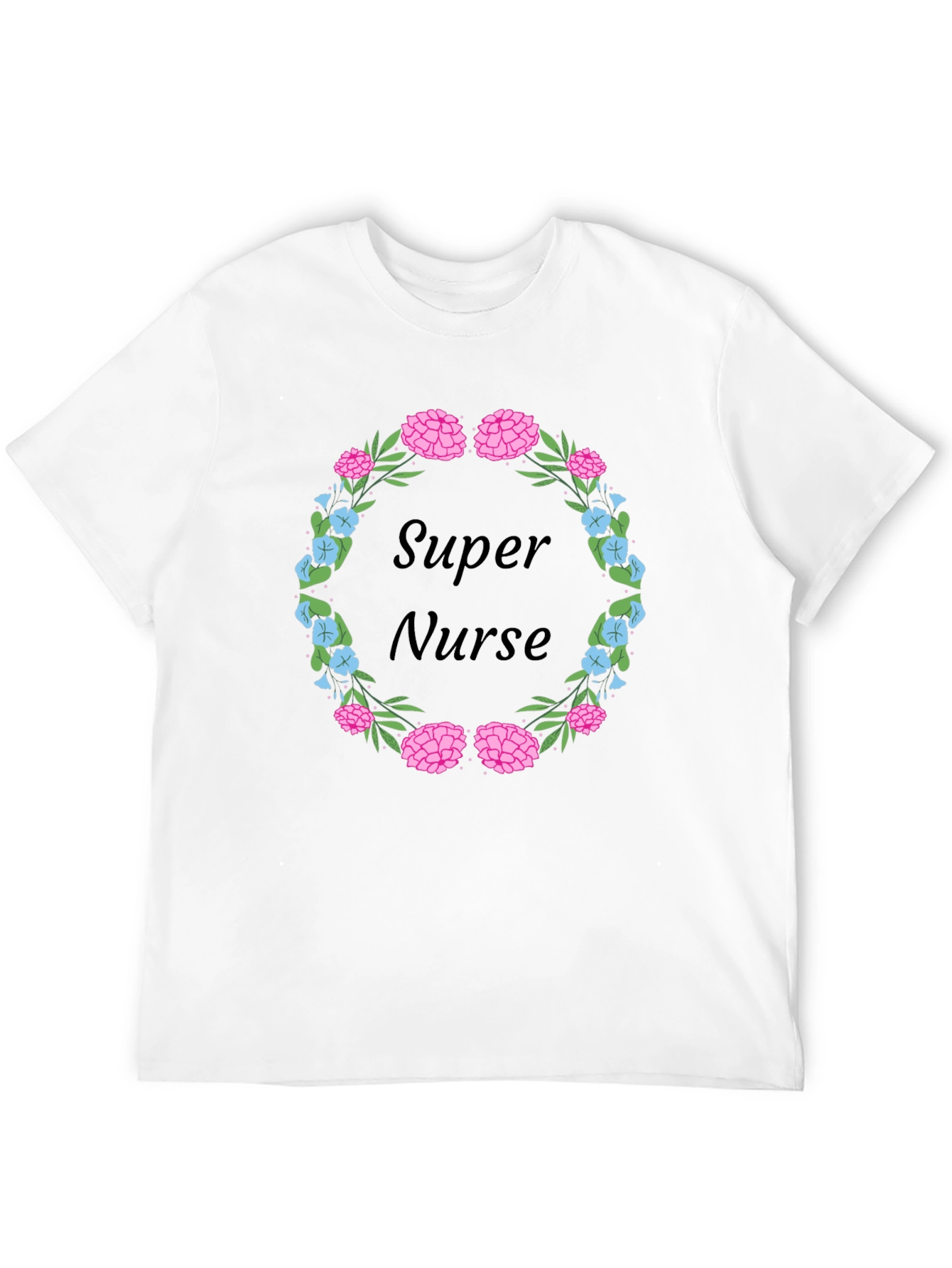 Super Nurse Floral Wreath T-Shirt