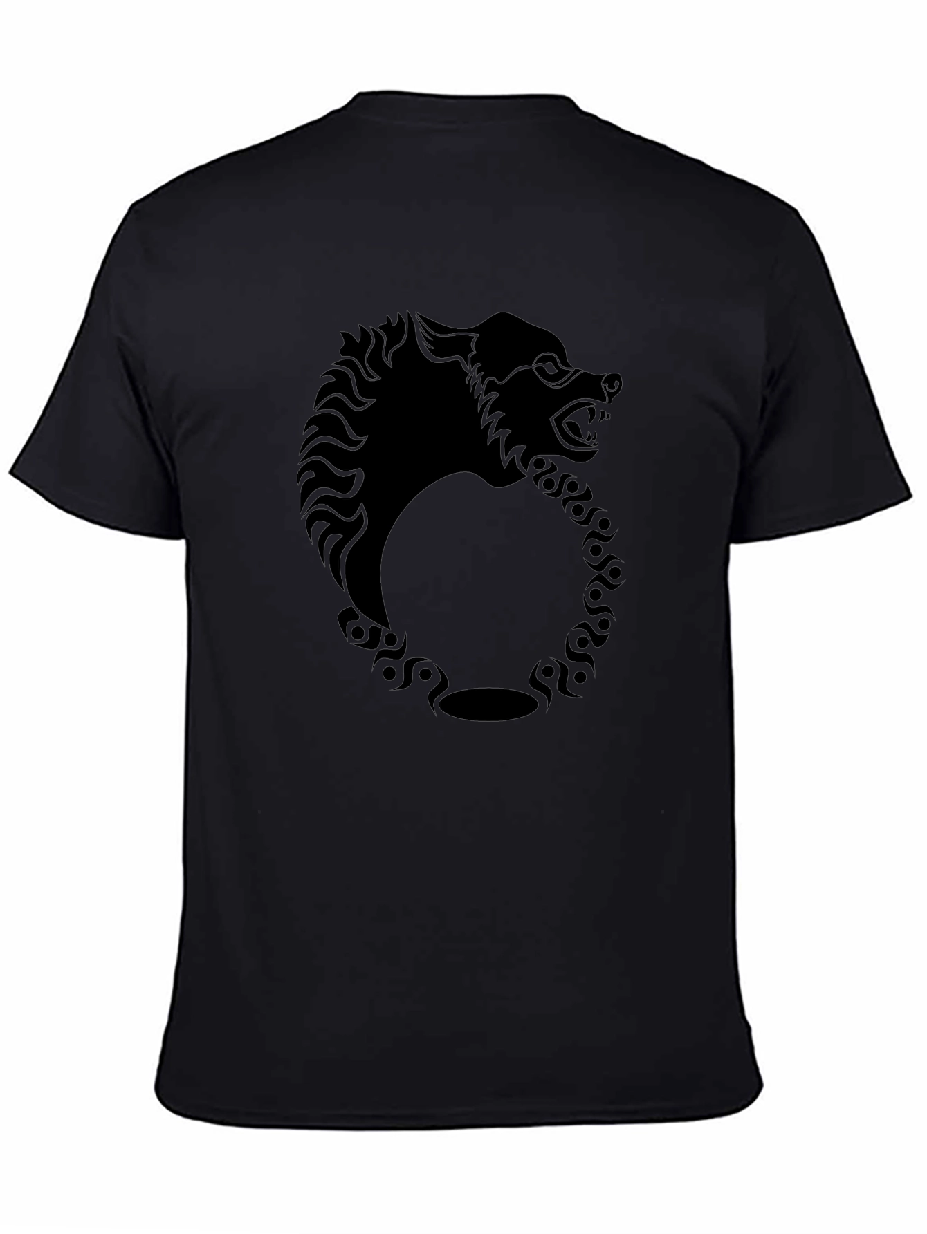 Ouroboros Wolf Mens Black Graphic Tee
