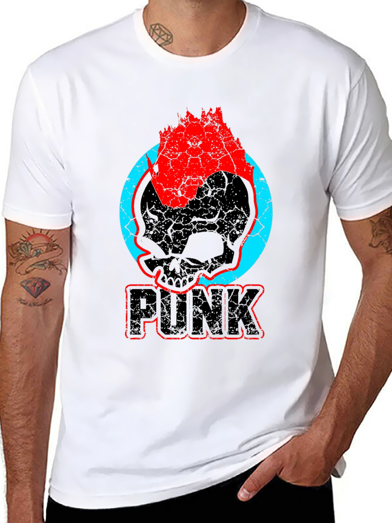 Punk Skull Graphic T-Shirt - Bold & Edgy Design