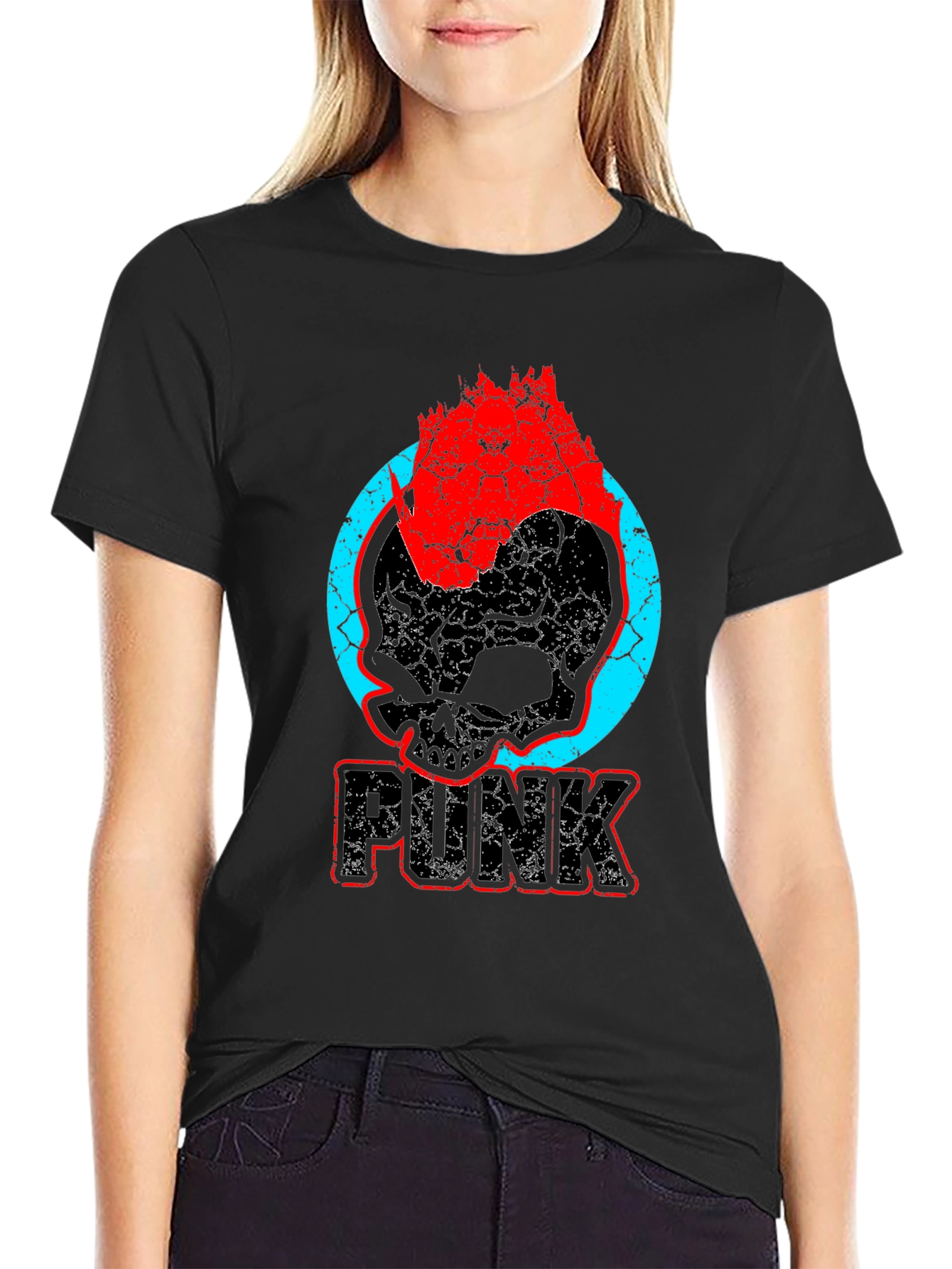 Punk Skull Graphic T-Shirt - Bold & Edgy Design