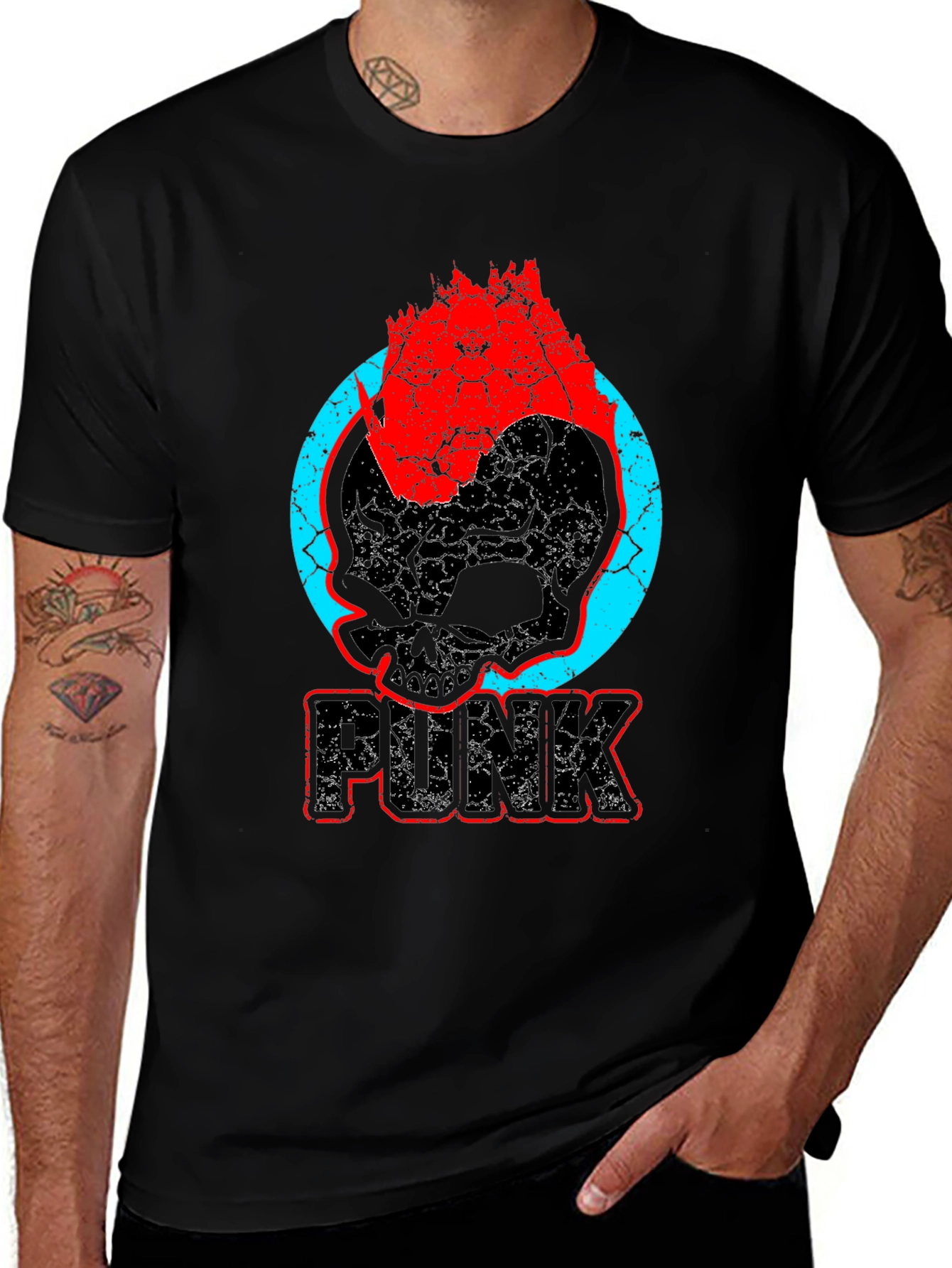 Punk Skull Graphic T-Shirt - Bold & Edgy Design