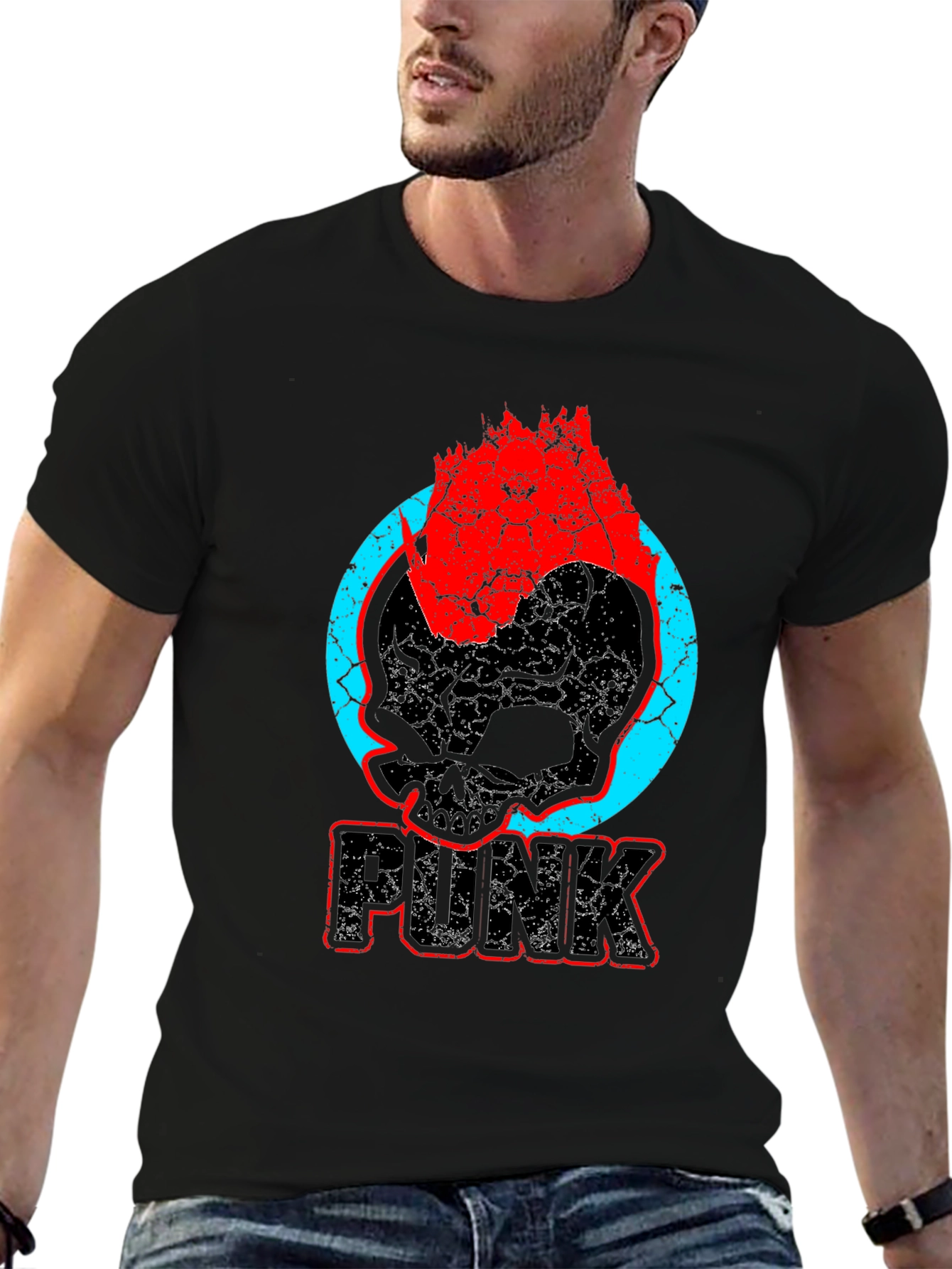 Punk Skull Graphic T-Shirt - Bold & Edgy Design