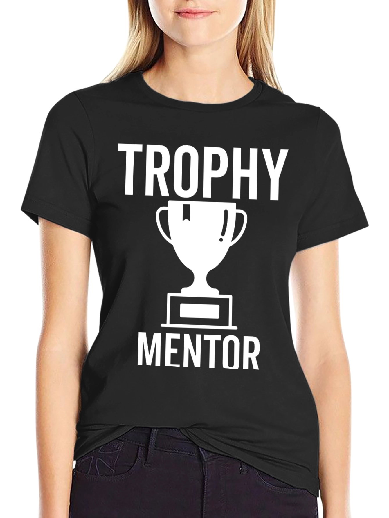 Trophy Mentor Graphic Tee - Black Cotton T-Shirt