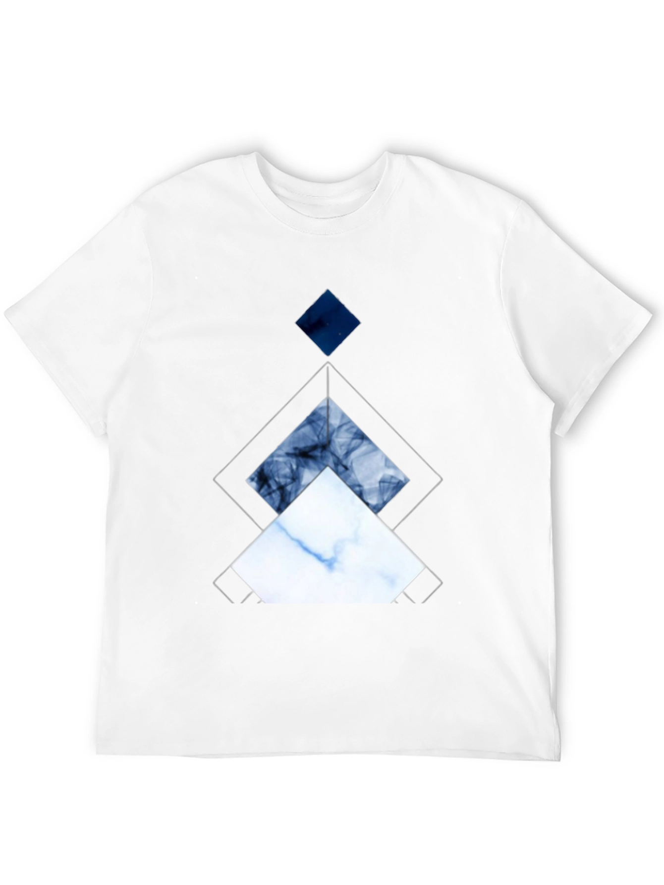 Geometric Diamond Graphic Tee - Modern Art Shirt