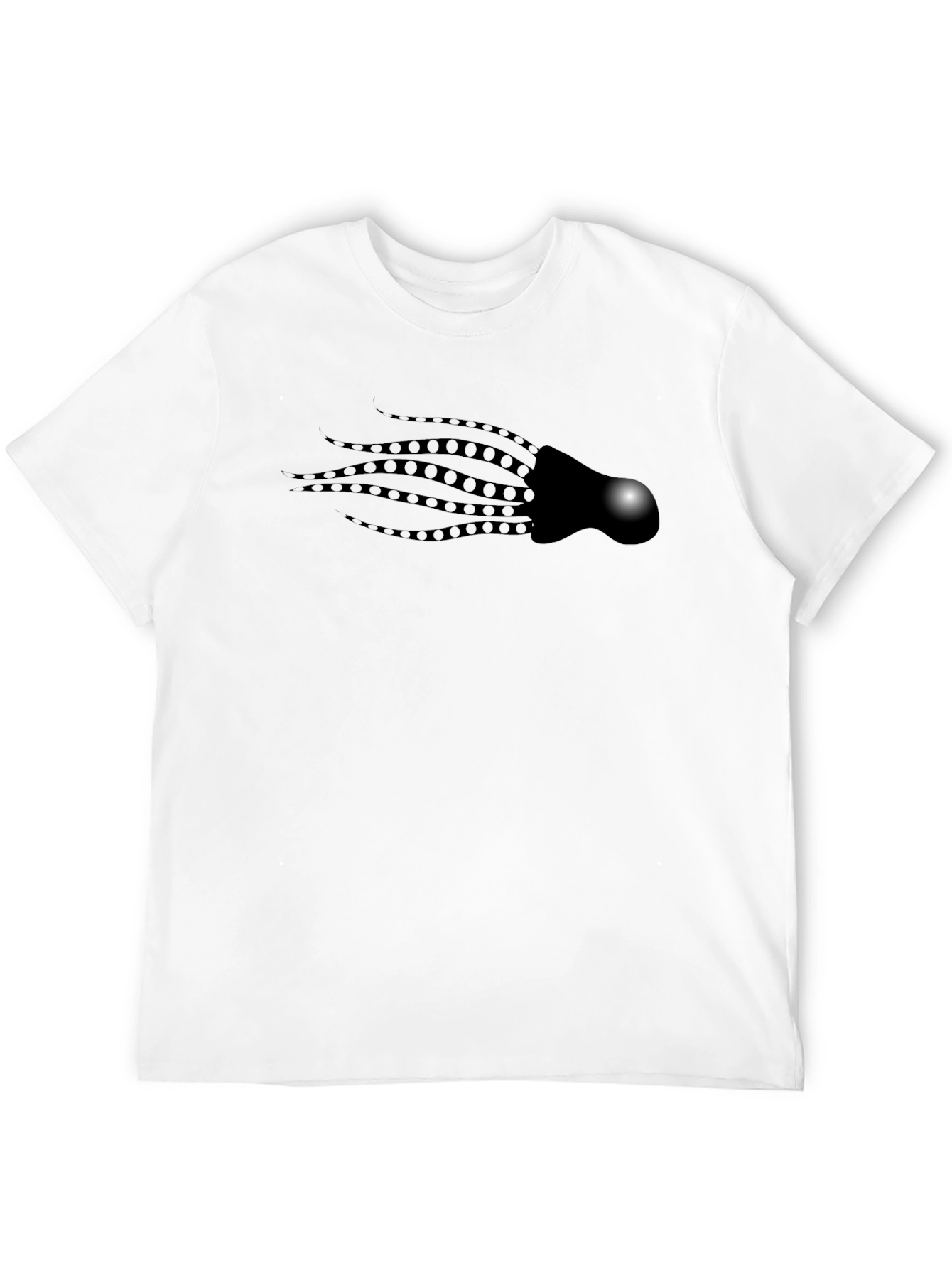Black Tee with Tentacle Graphic