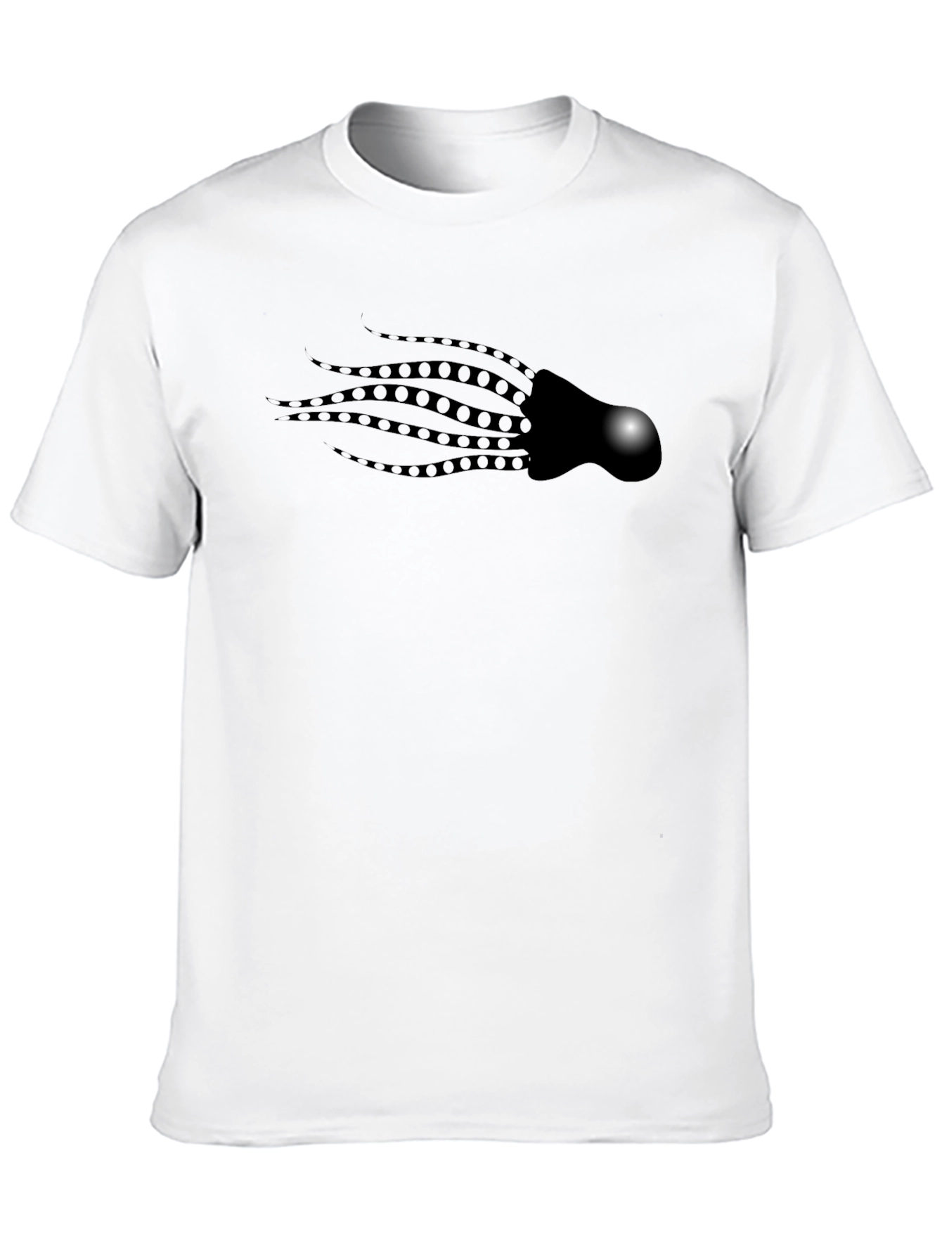 Black Tee with Tentacle Graphic