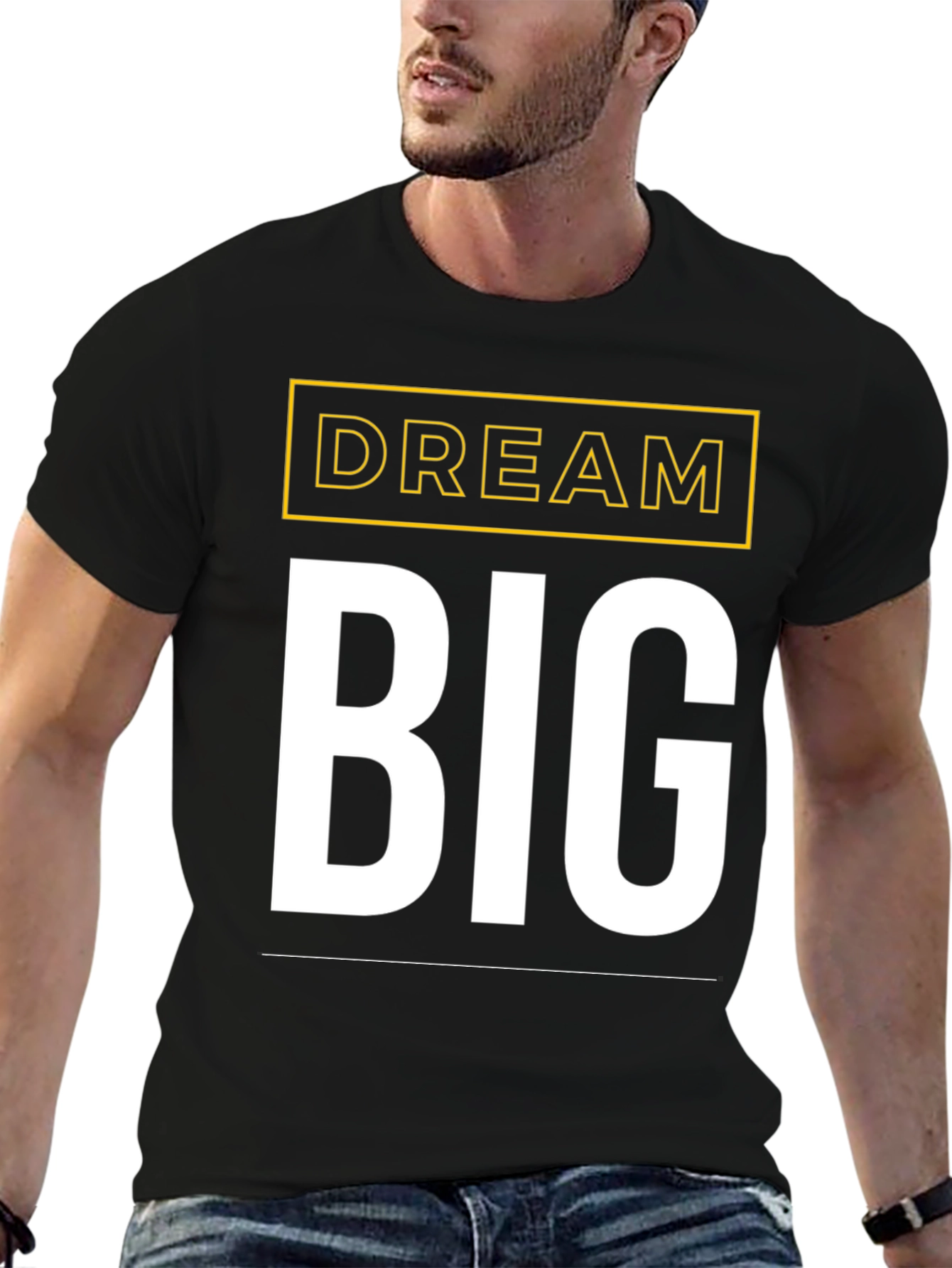 Dream Big Graphic Tee - Motivational Black T-Shirt