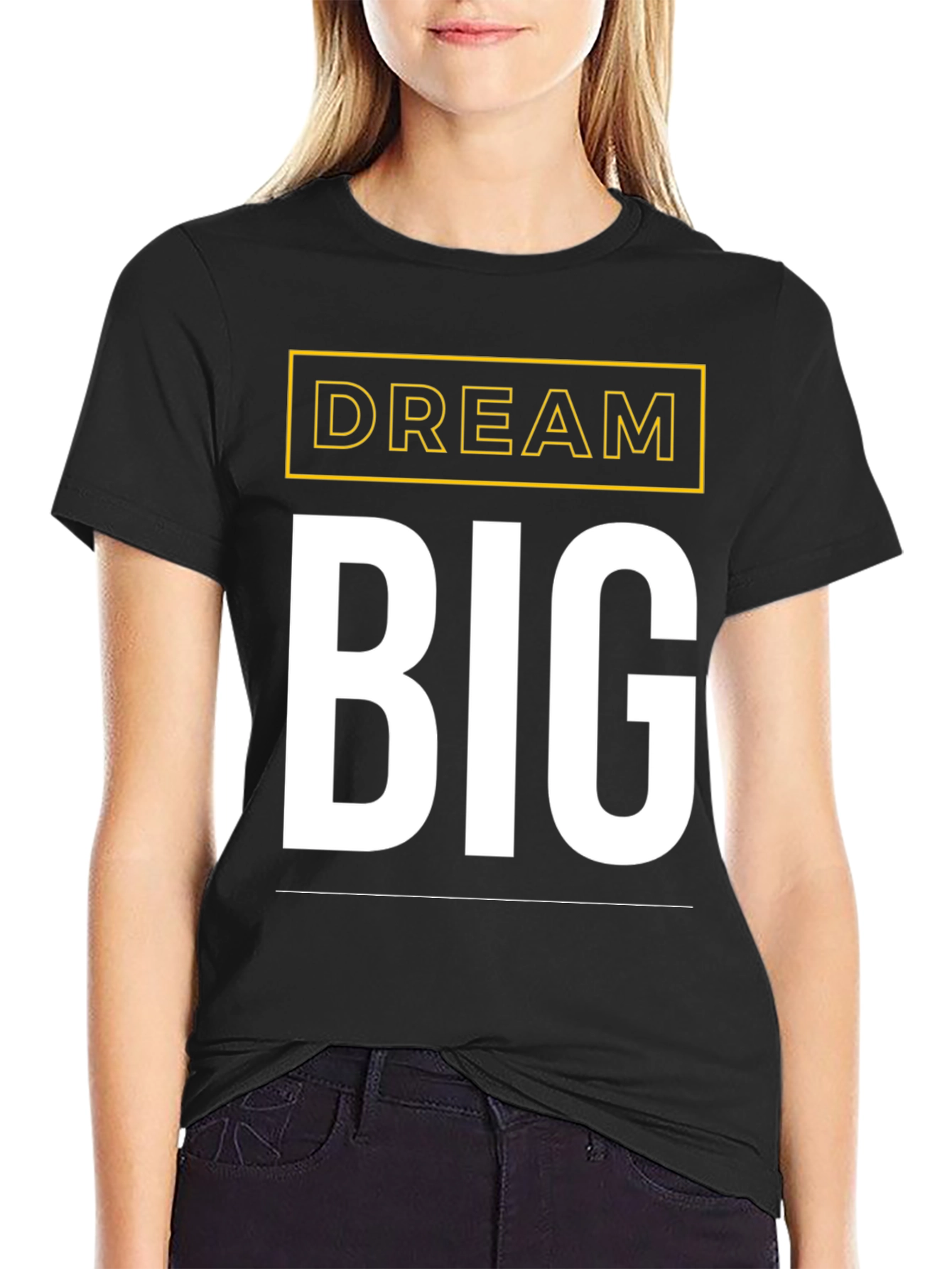 Dream Big Graphic Tee - Motivational Black T-Shirt