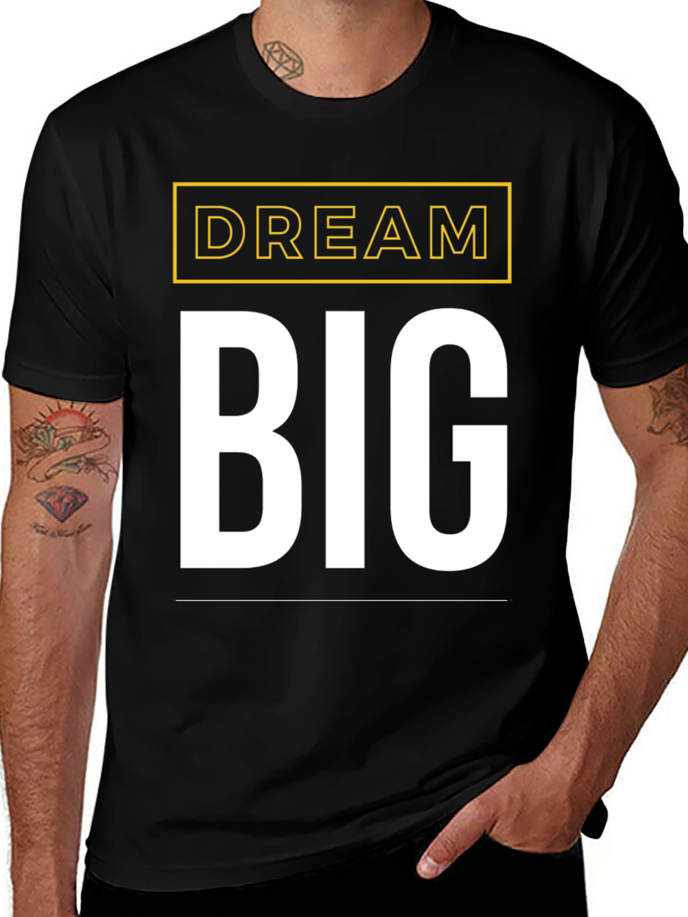 Dream Big Graphic Tee - Motivational Black T-Shirt