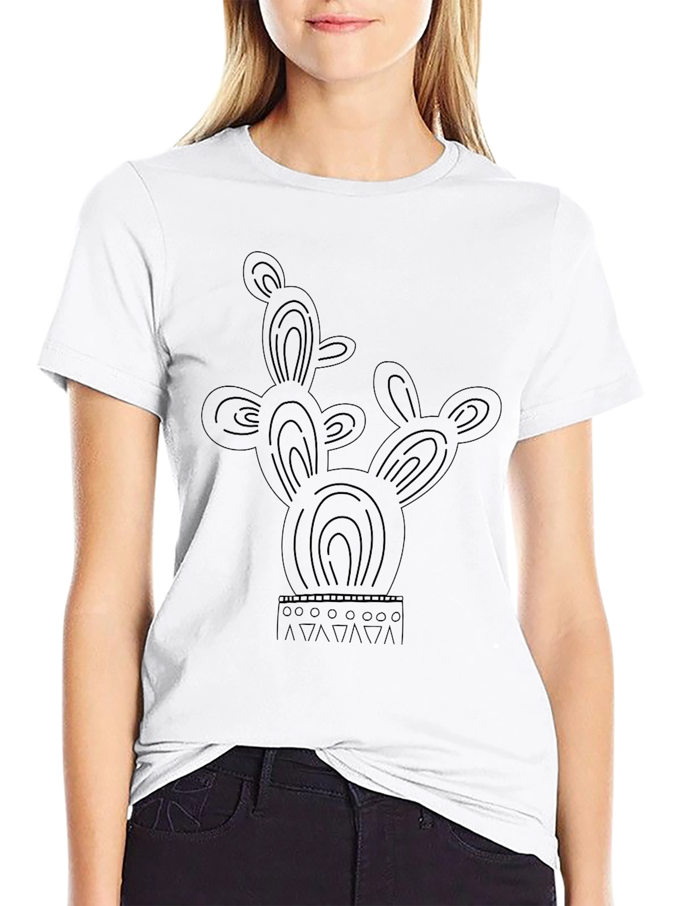 Black Cactus Graphic Tee - Desert Style Shirt