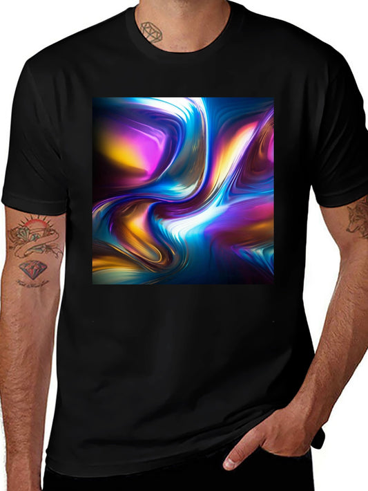 Abstract Flow Graphic Black T-Shirt