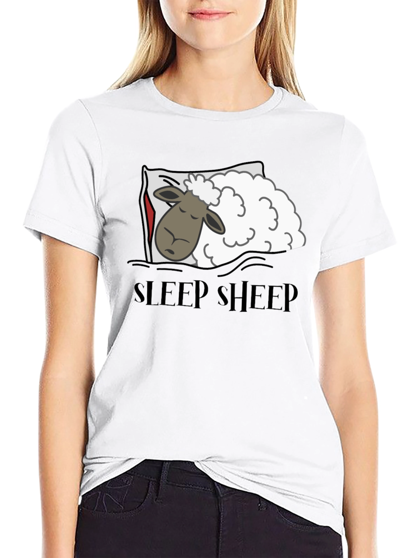 Sleep Sheep Graphic T-Shirt - Black