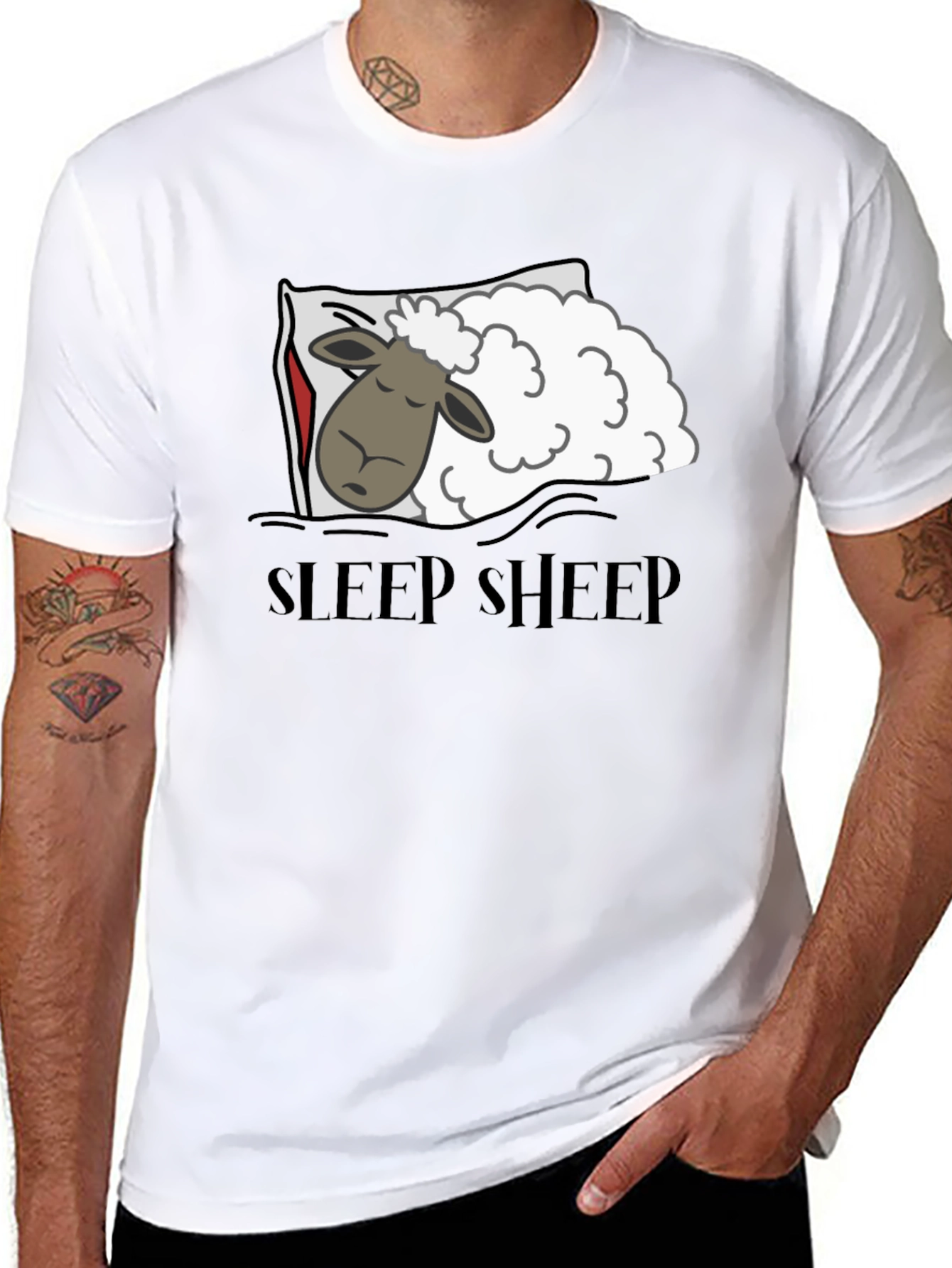 Sleep Sheep Graphic T-Shirt - Black