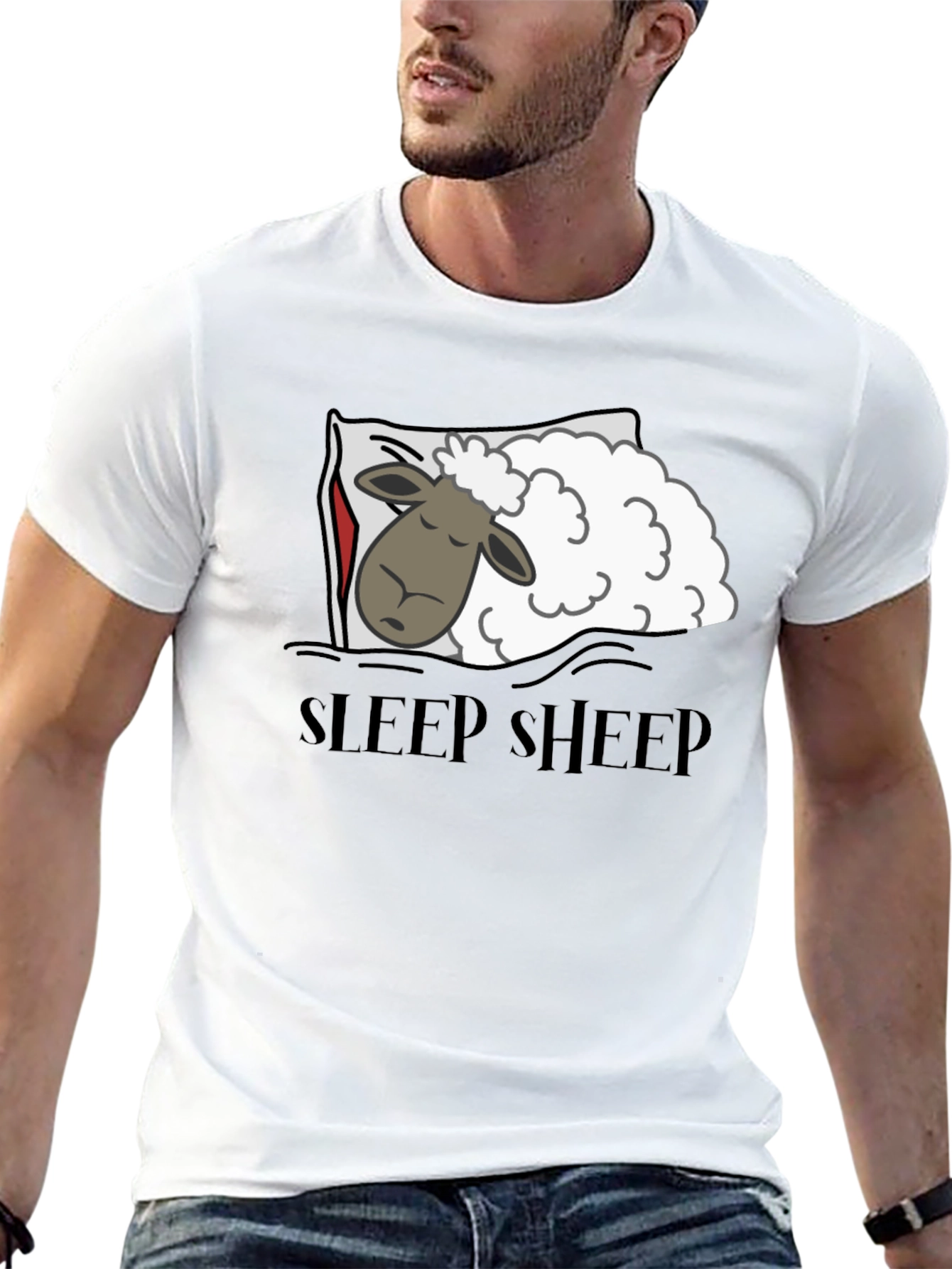 Sleep Sheep Graphic T-Shirt - Black