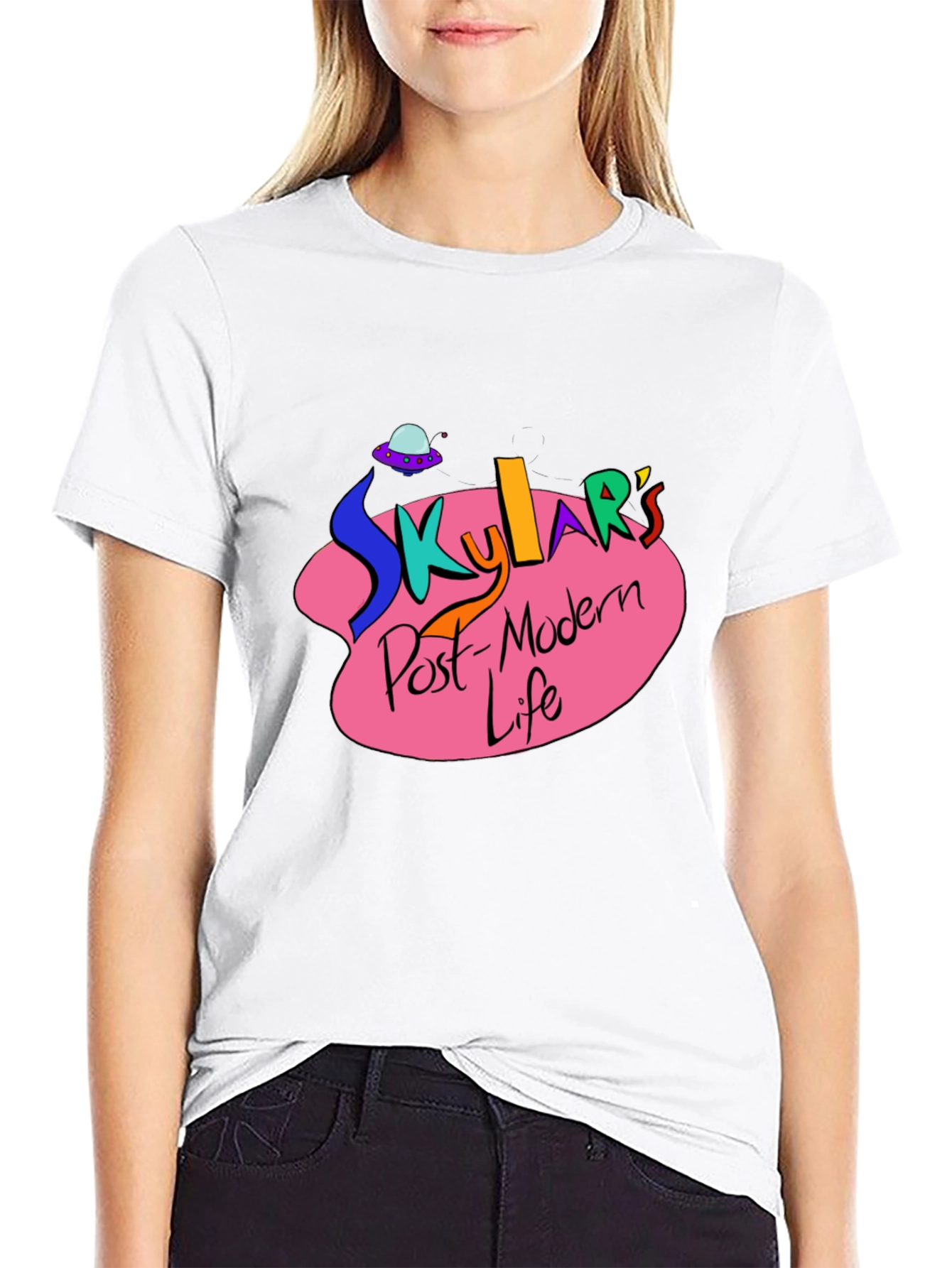 Skylars Post-Modern Life Black Graphic T-Shirt