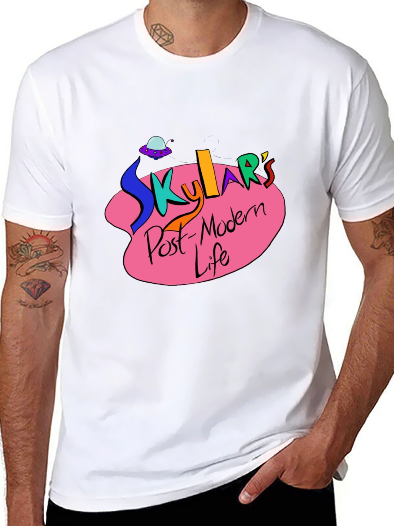 Skylars Post-Modern Life Black Graphic T-Shirt