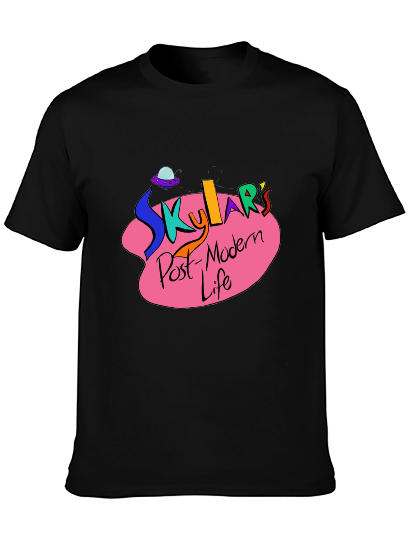 Skylars Post-Modern Life Black Graphic T-Shirt