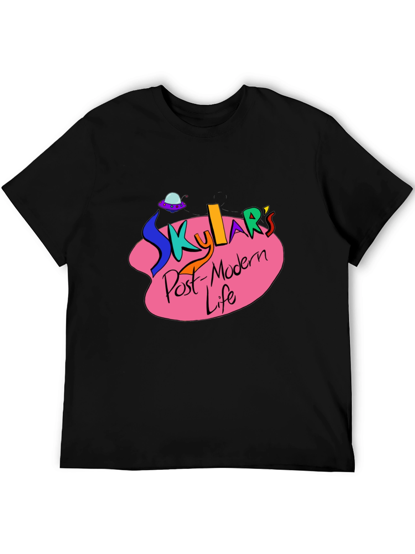 Skylars Post-Modern Life Black Graphic T-Shirt