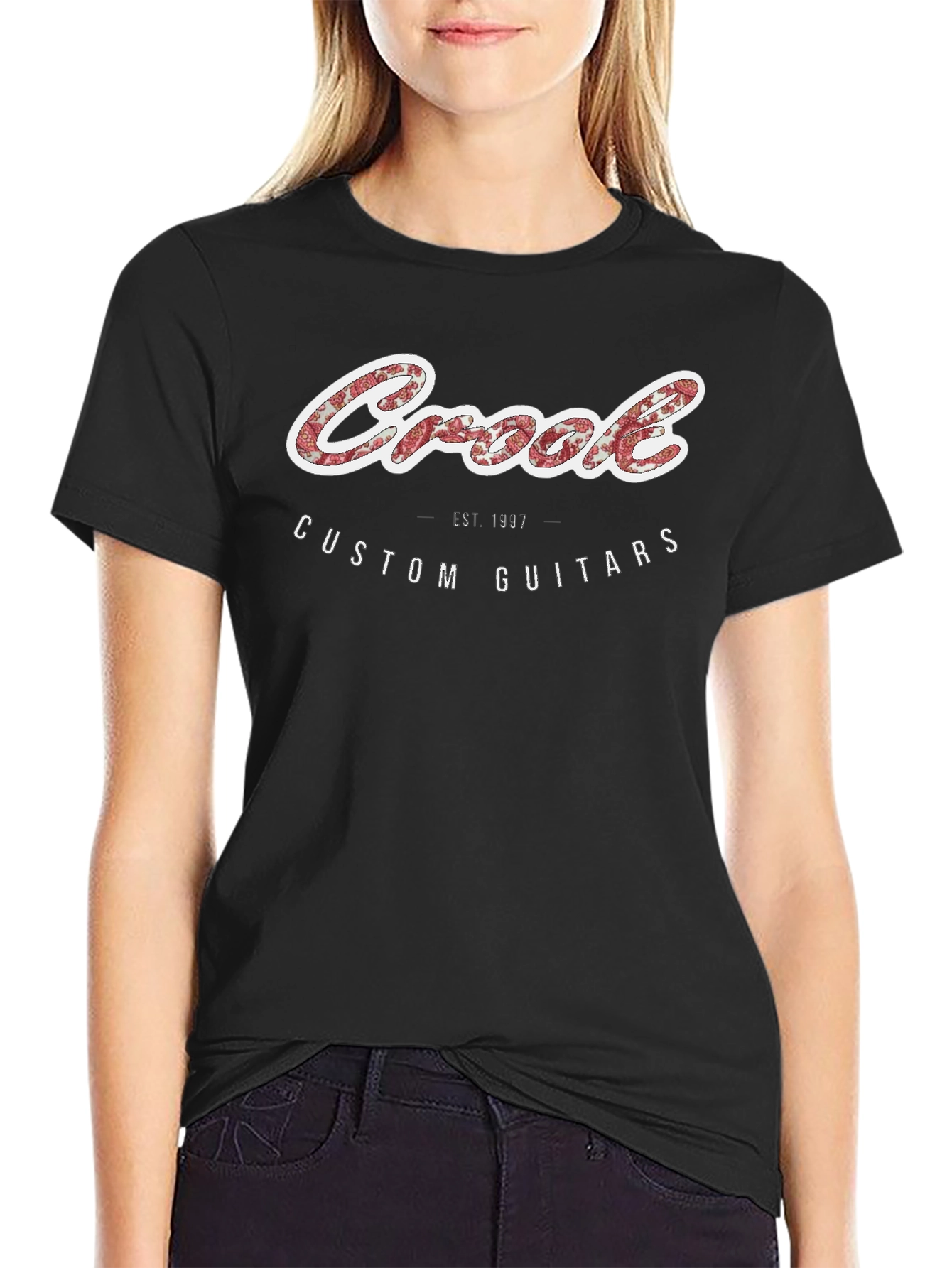 Crook Custom Guitars Black Graphic T-Shirt