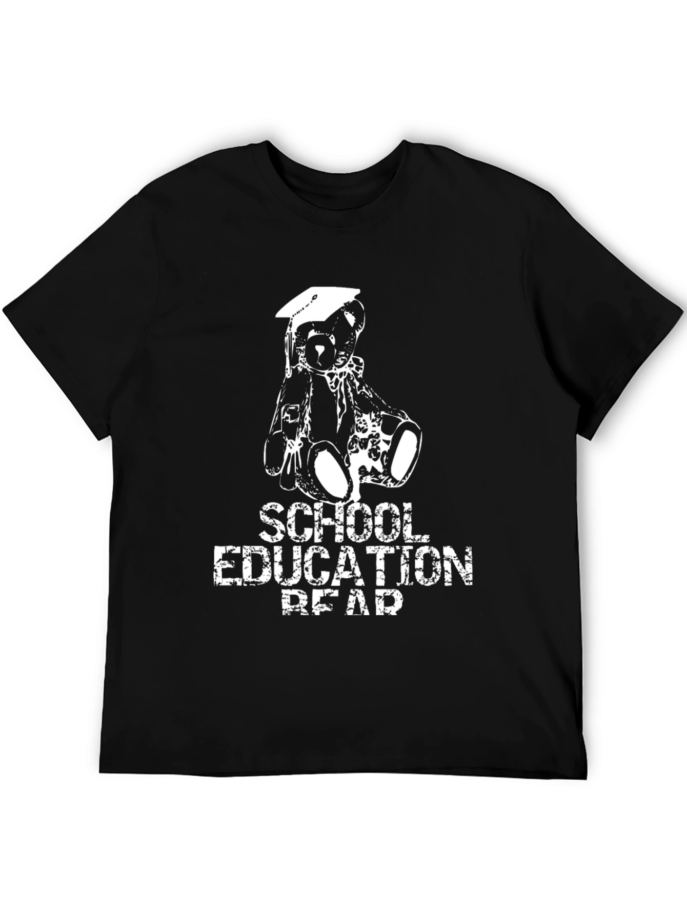 School Education Bear Black T-Shirt