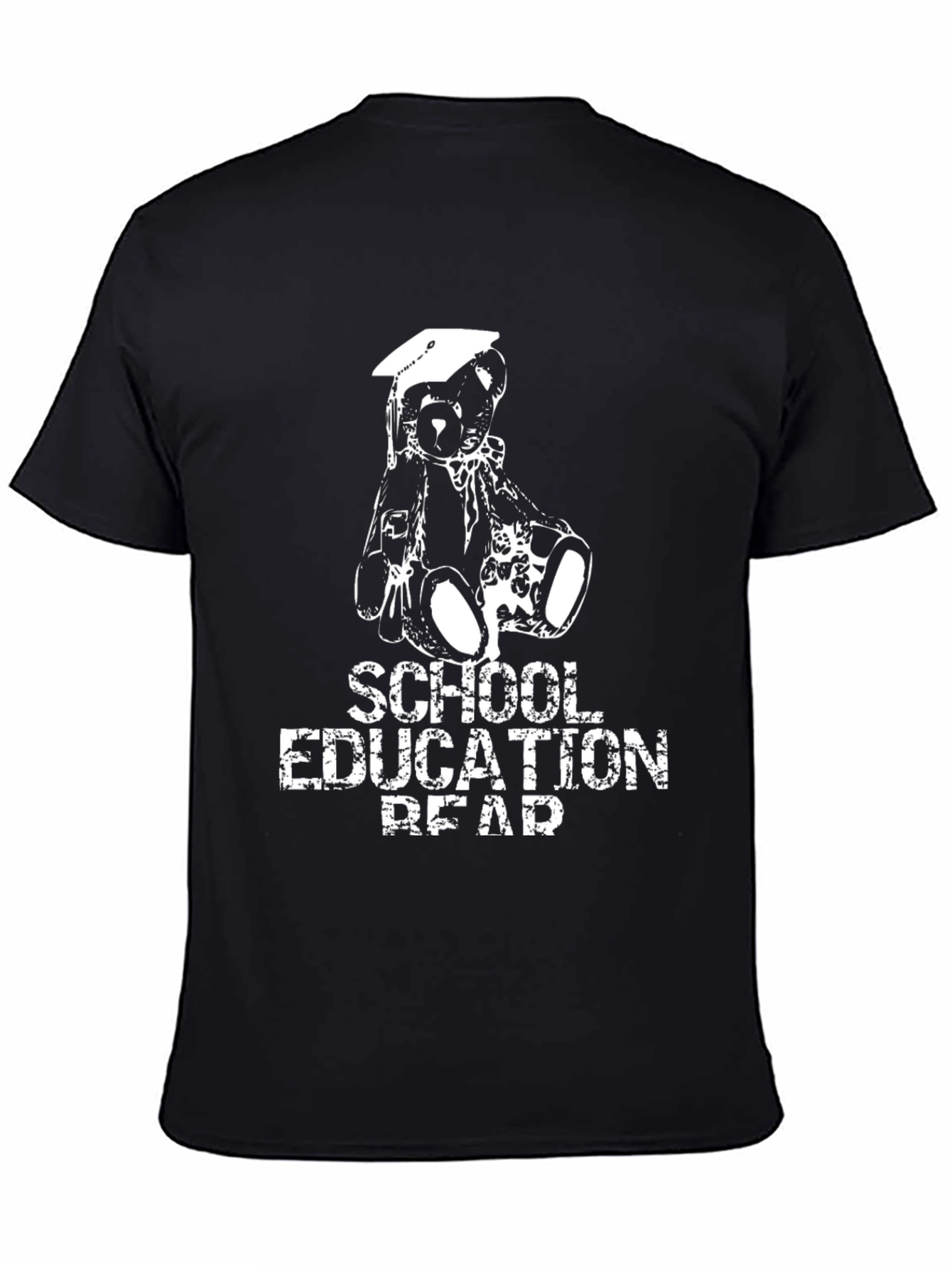 School Education Bear Black T-Shirt