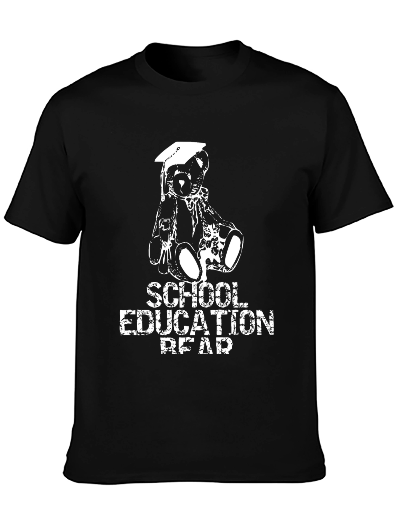 School Education Bear Black T-Shirt