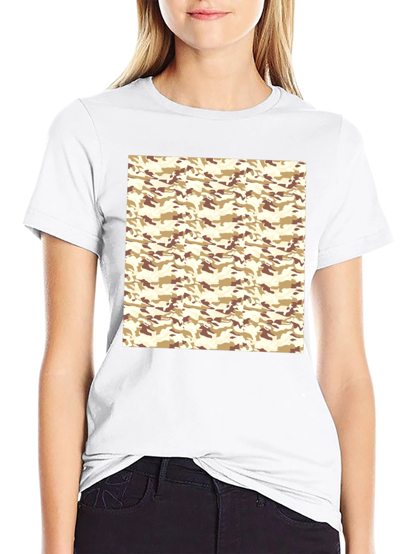Camo Pattern Black T-Shirt