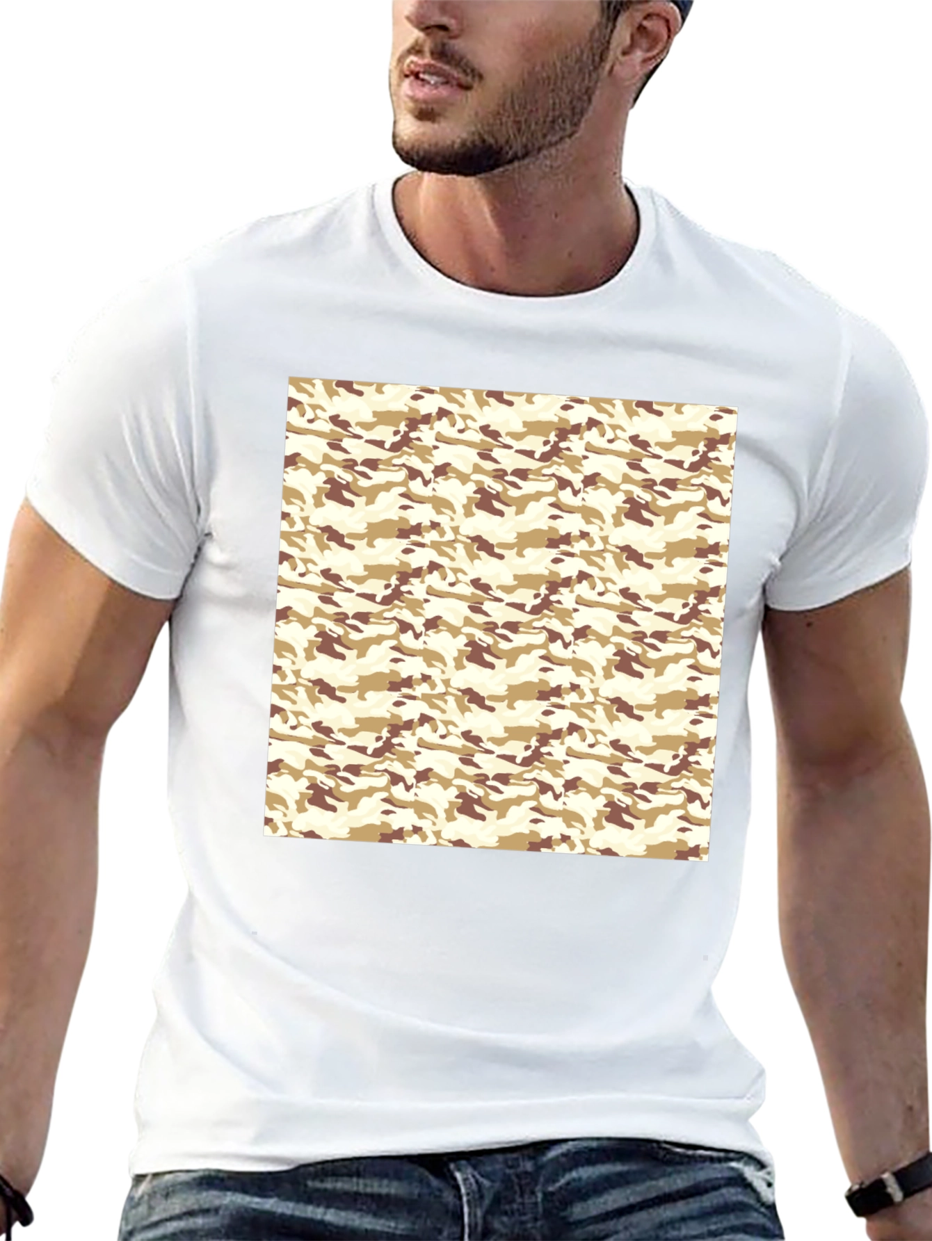 Camo Pattern Black T-Shirt