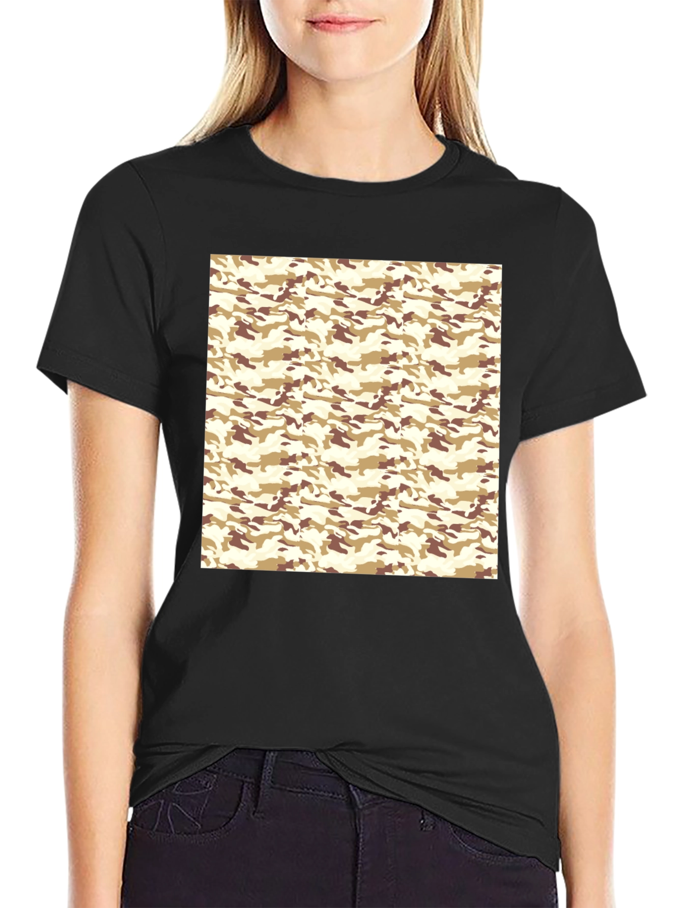 Camo Pattern Black T-Shirt