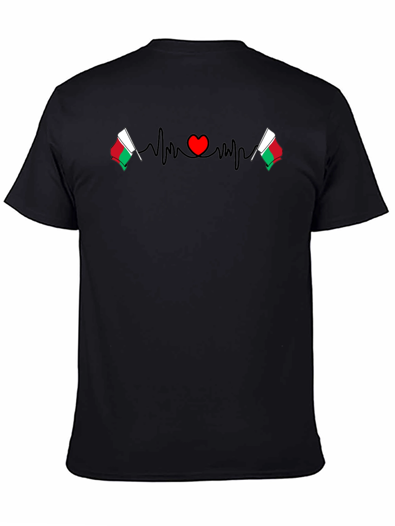 Madagascar Flag Heartbeat Graphic T-Shirt