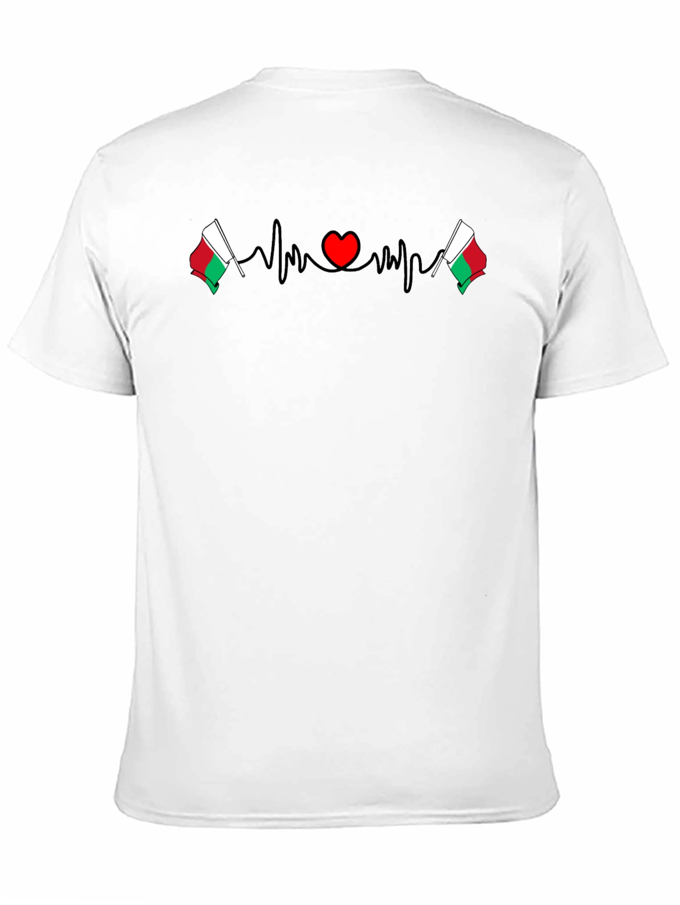 Madagascar Flag Heartbeat Graphic T-Shirt