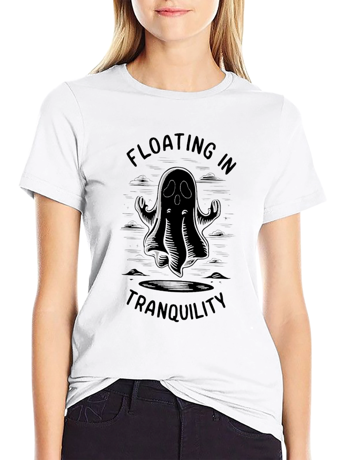 Floating in Tranquility Ghost Graphic Tee