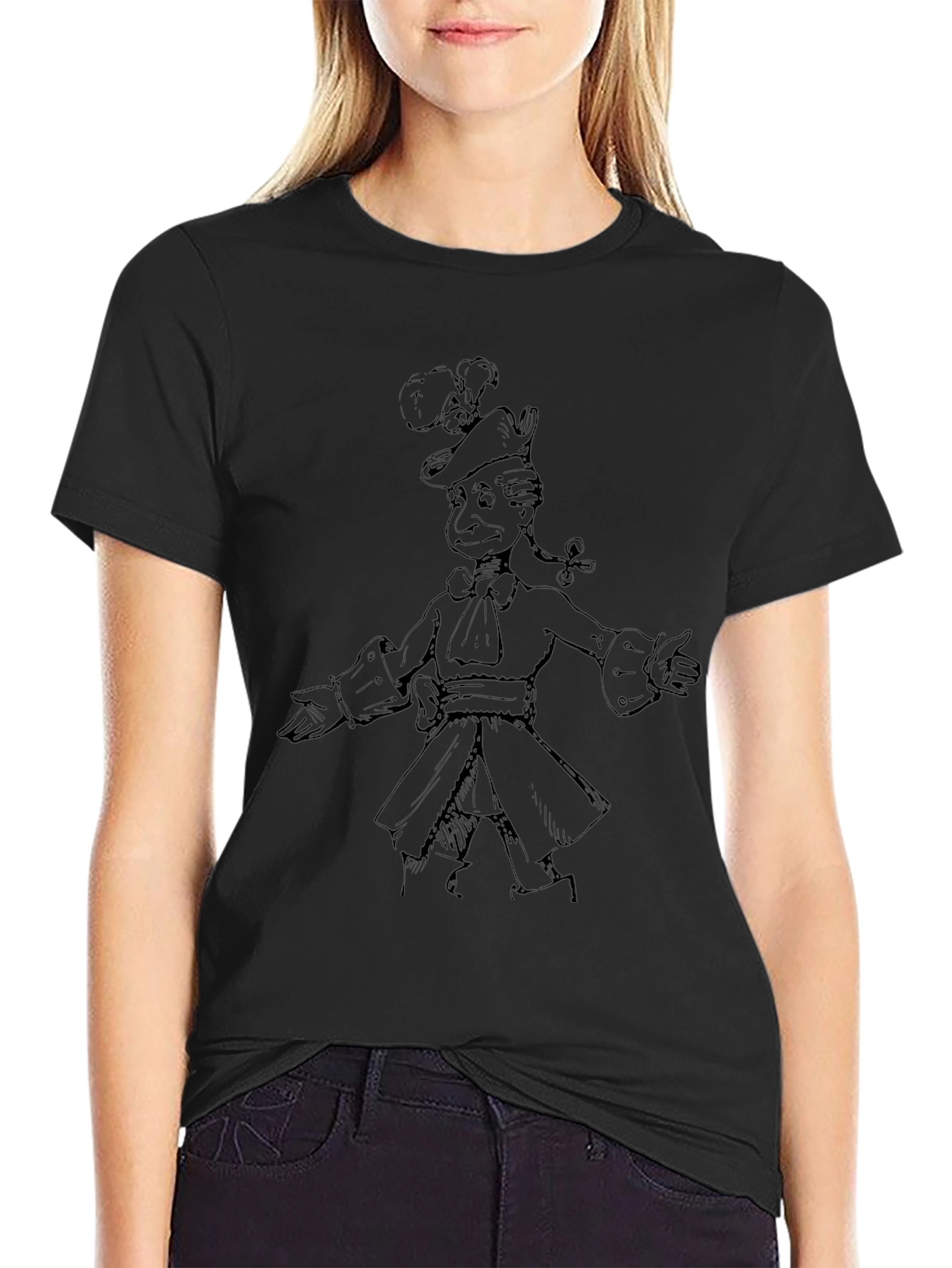 Sketchy Pirate Tee - Classic Black Cotton