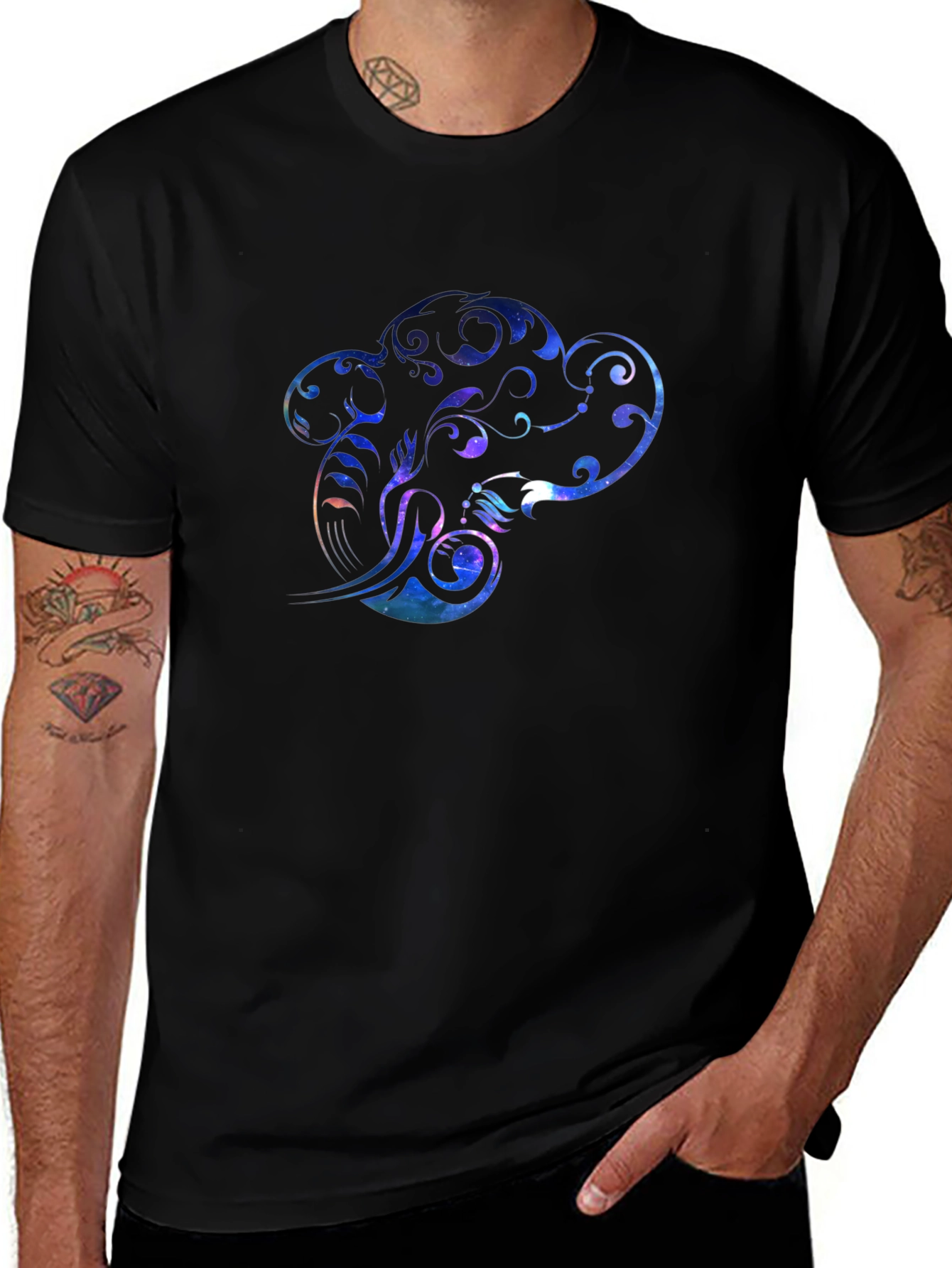 Cosmic Chef Hat Graphic Tee - Black