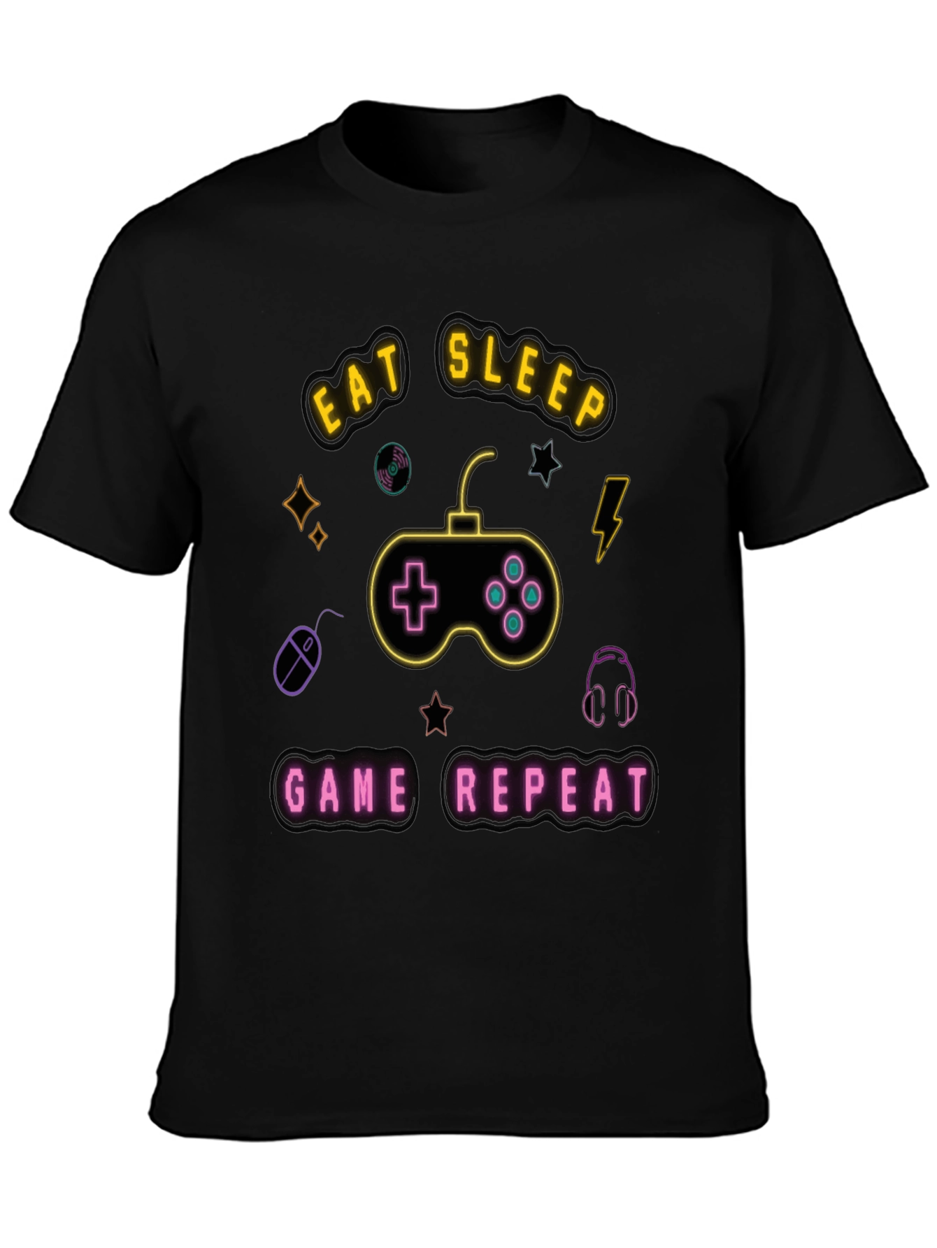 Eat Sleep Game Repeat T-Shirt - Gamer Graphic Tee
