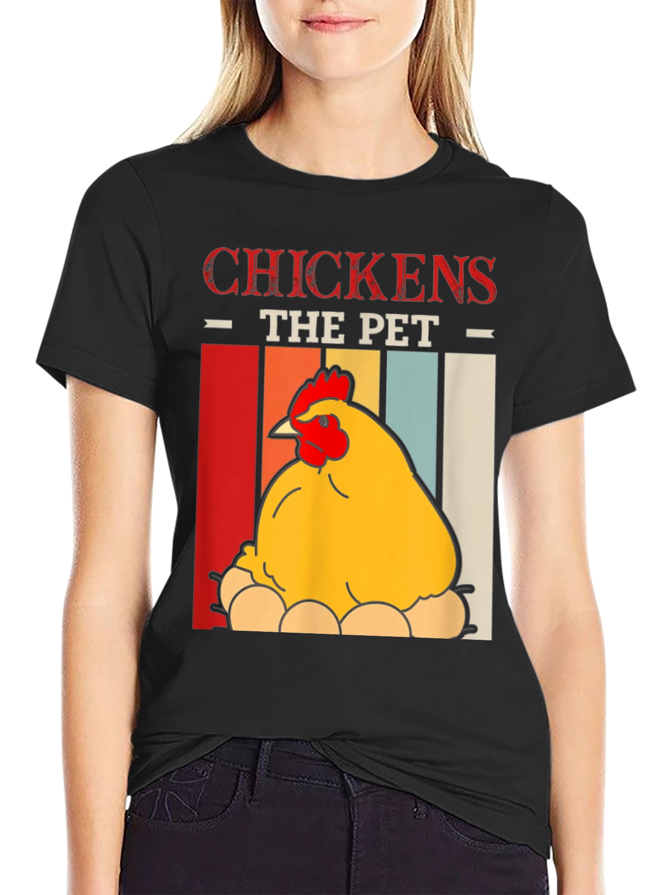 Chicken The Pet Graphic T-Shirt - Farm Animal Tee
