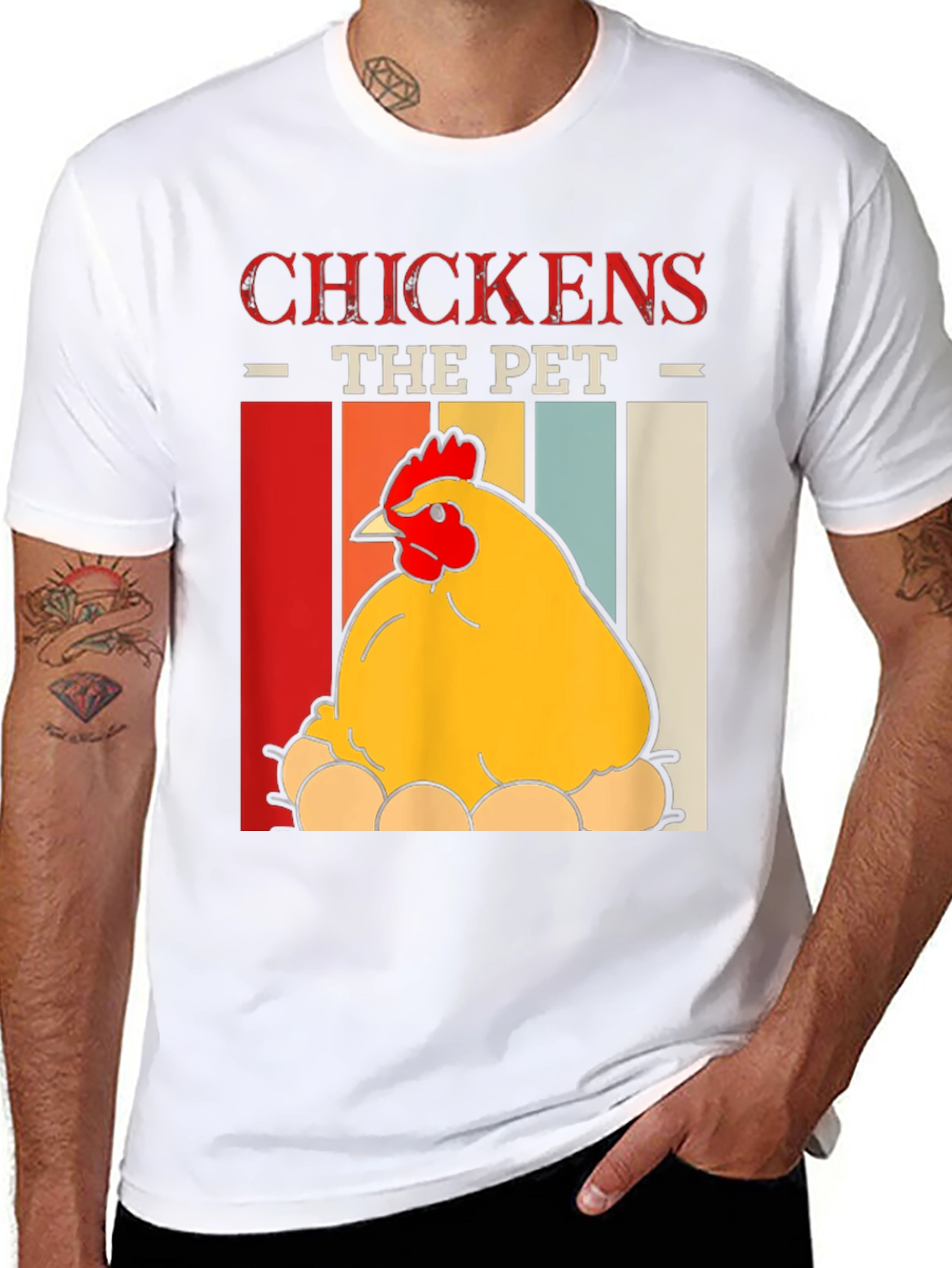 Chicken The Pet Graphic T-Shirt - Farm Animal Tee