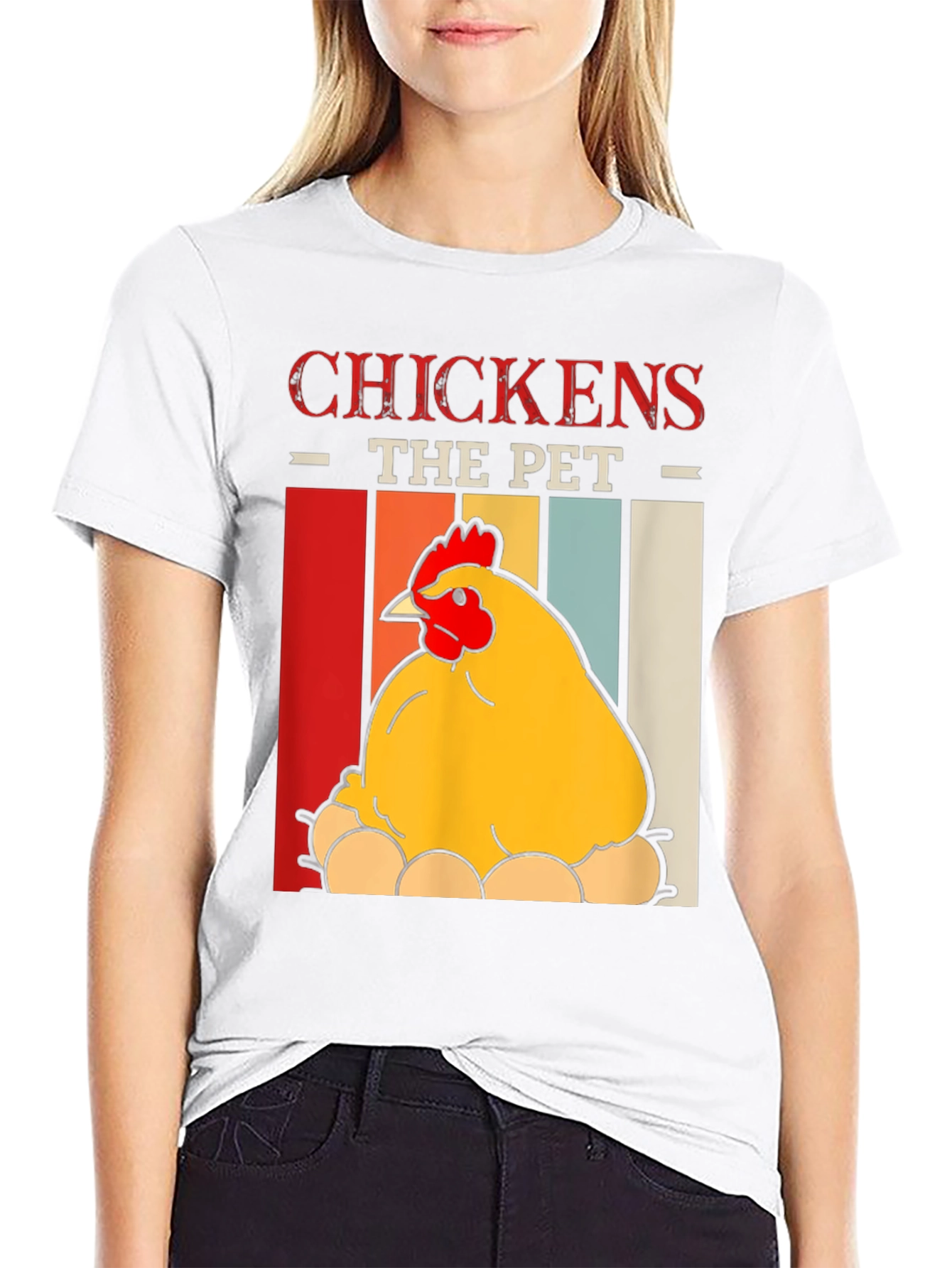 Chicken The Pet Graphic T-Shirt - Farm Animal Tee