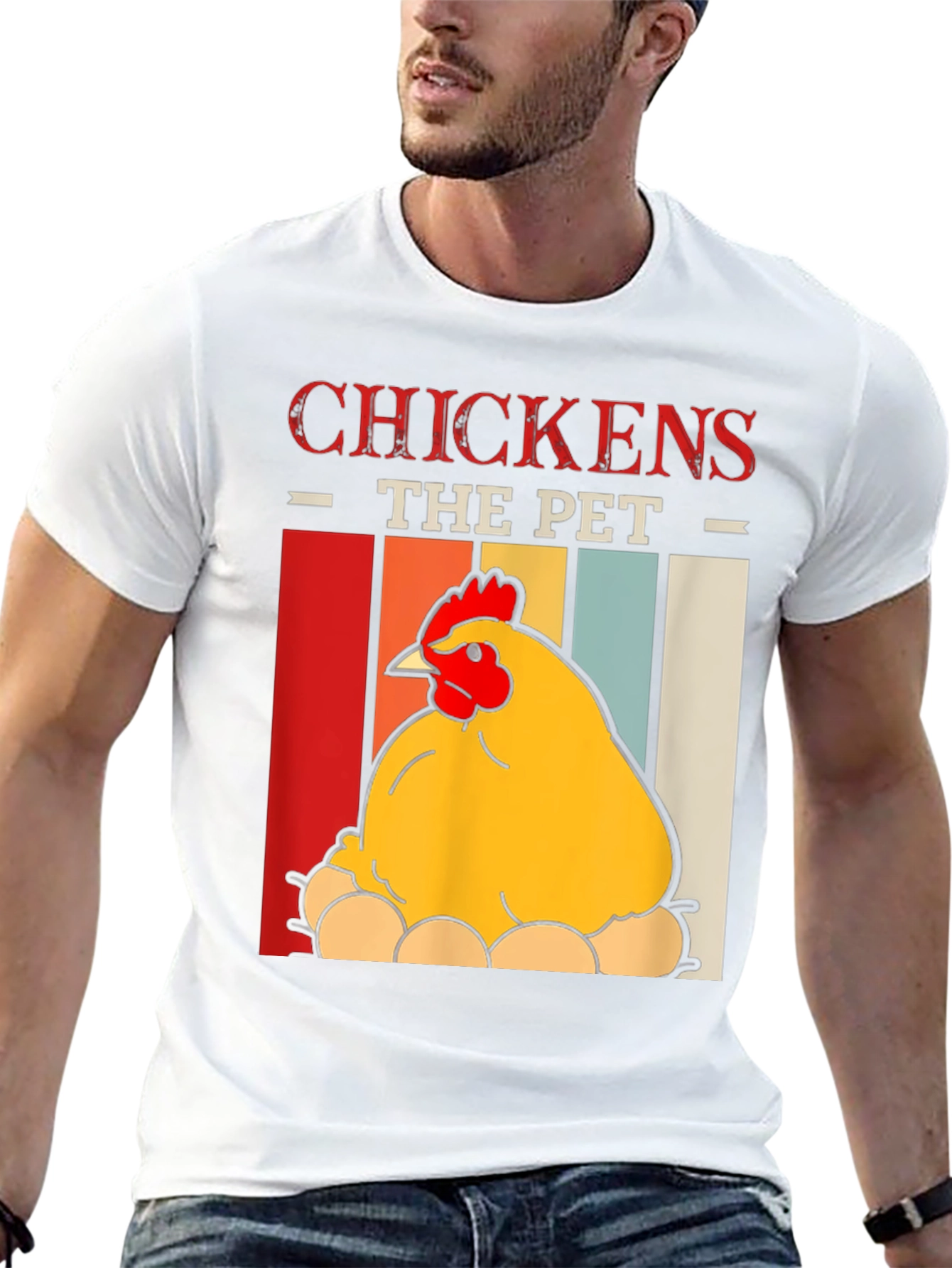 Chicken The Pet Graphic T-Shirt - Farm Animal Tee