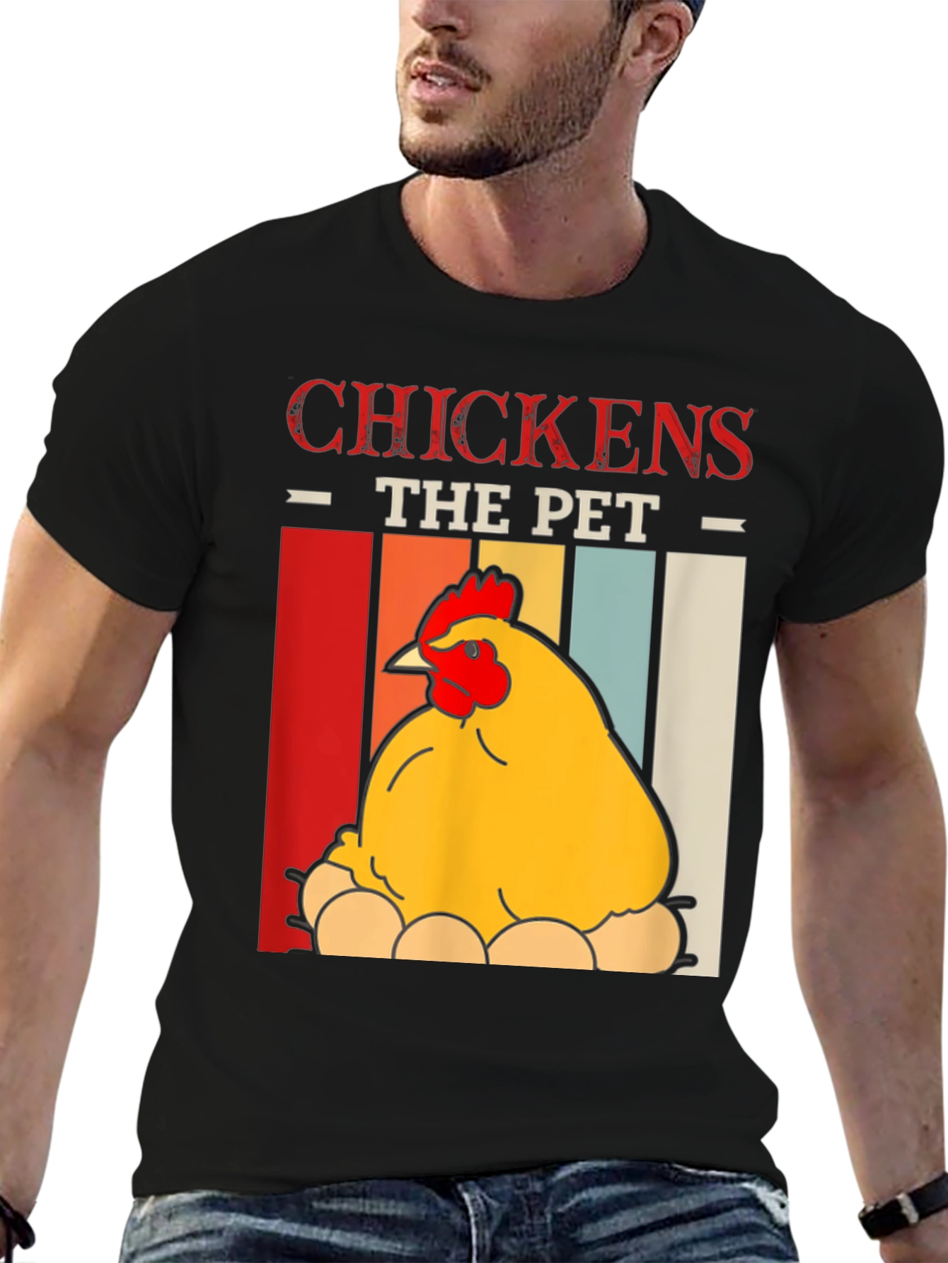 Chicken The Pet Graphic T-Shirt - Farm Animal Tee