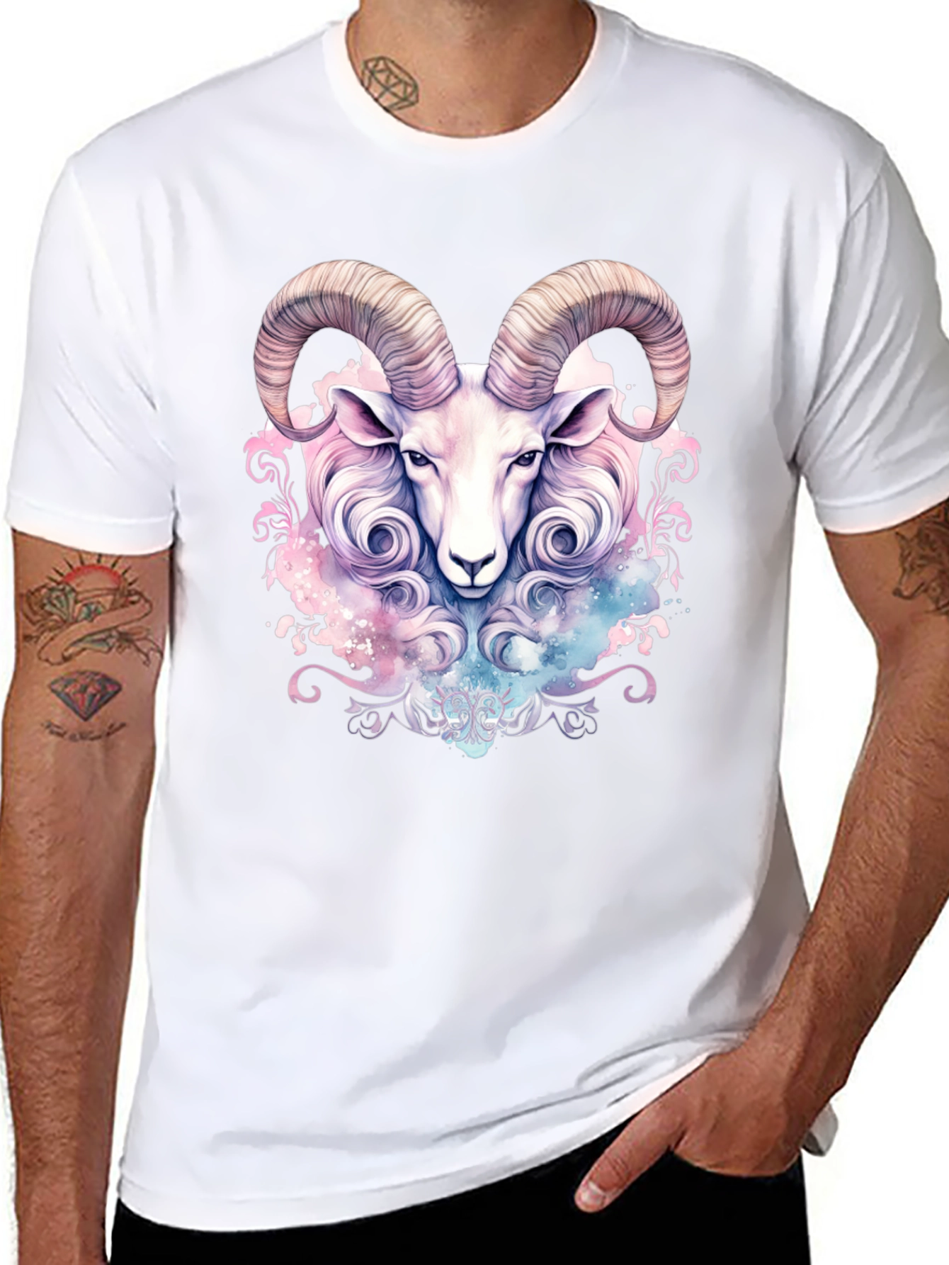 Zodiac Aries Ram Graphic Tee - Stylish Astrology T-Shirt