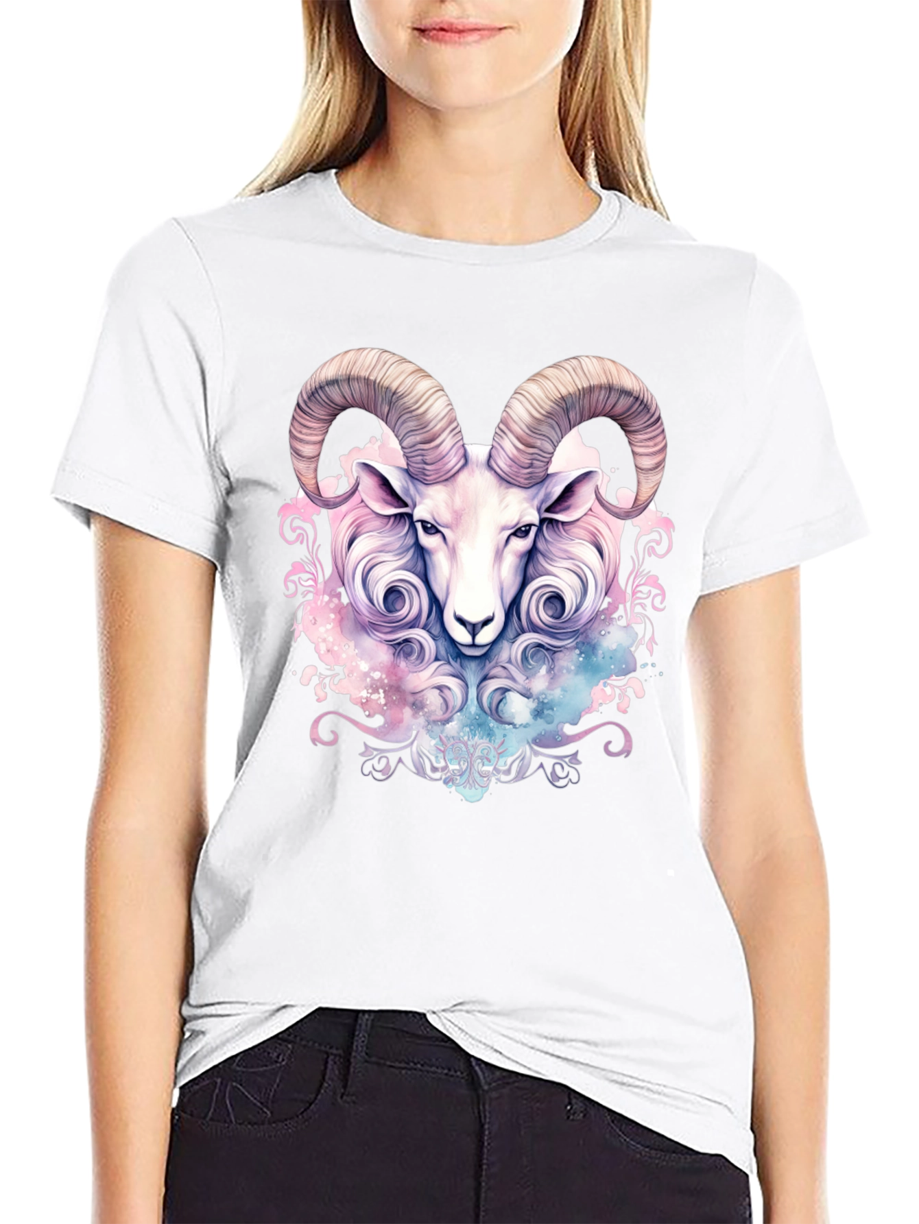 Zodiac Aries Ram Graphic Tee - Stylish Astrology T-Shirt