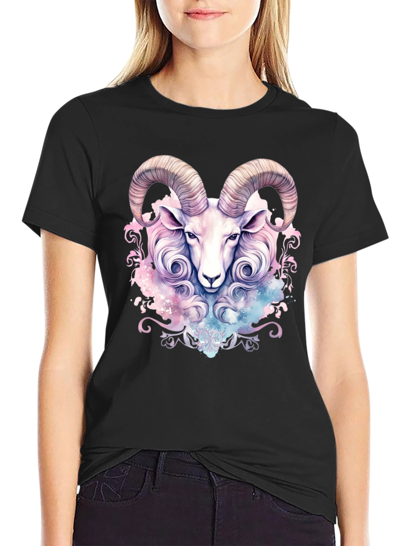 Zodiac Aries Ram Graphic Tee - Stylish Astrology T-Shirt