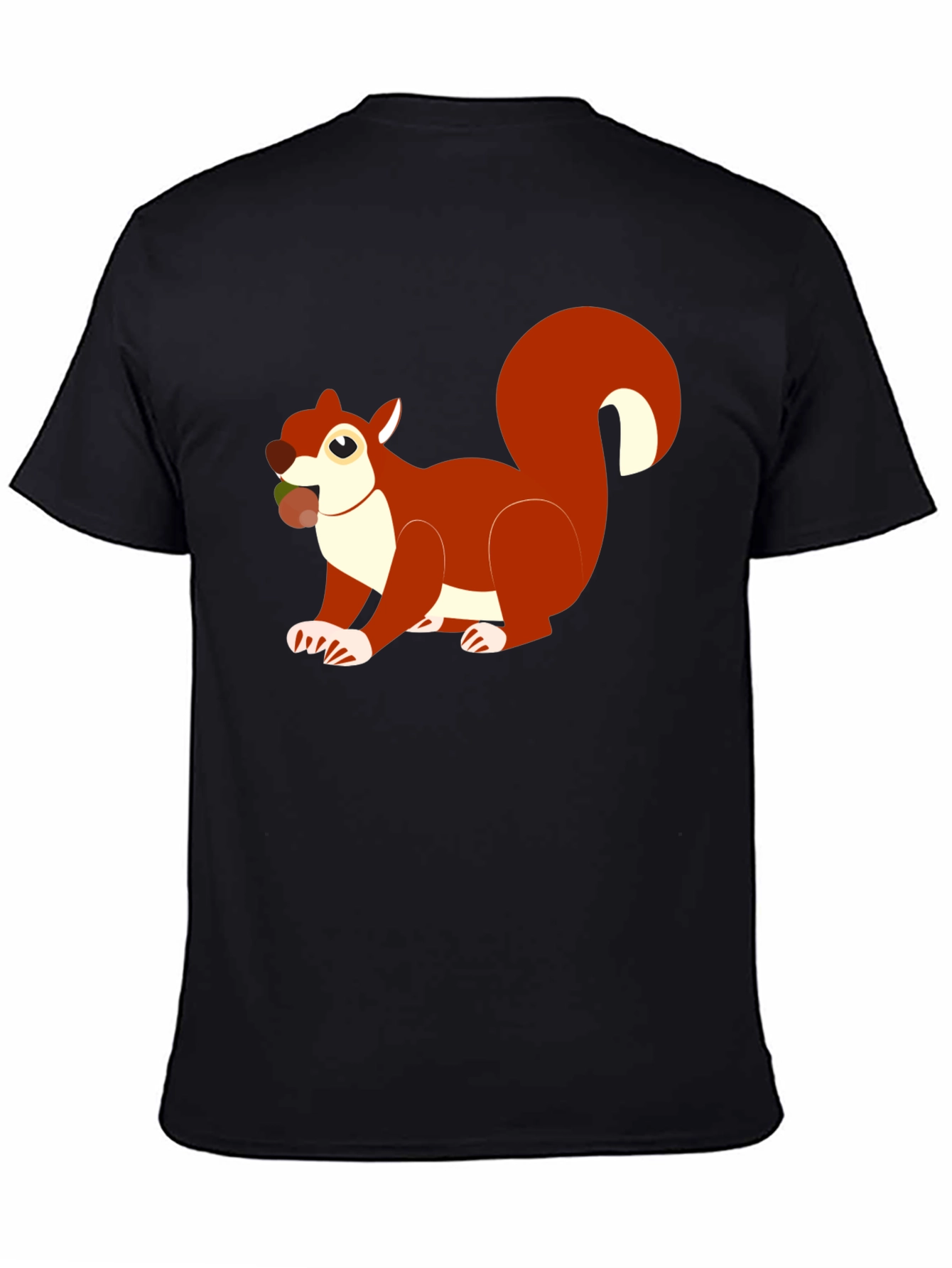 Squirrel Graphic Black T-Shirt Casual Wear