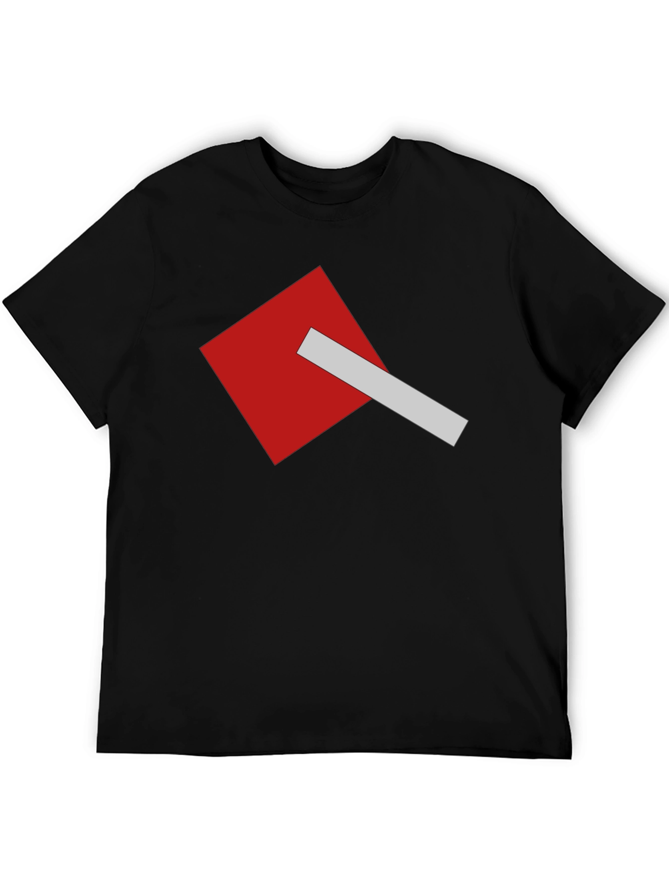 Geometric Square Graphic Tee - Modern Casual Style