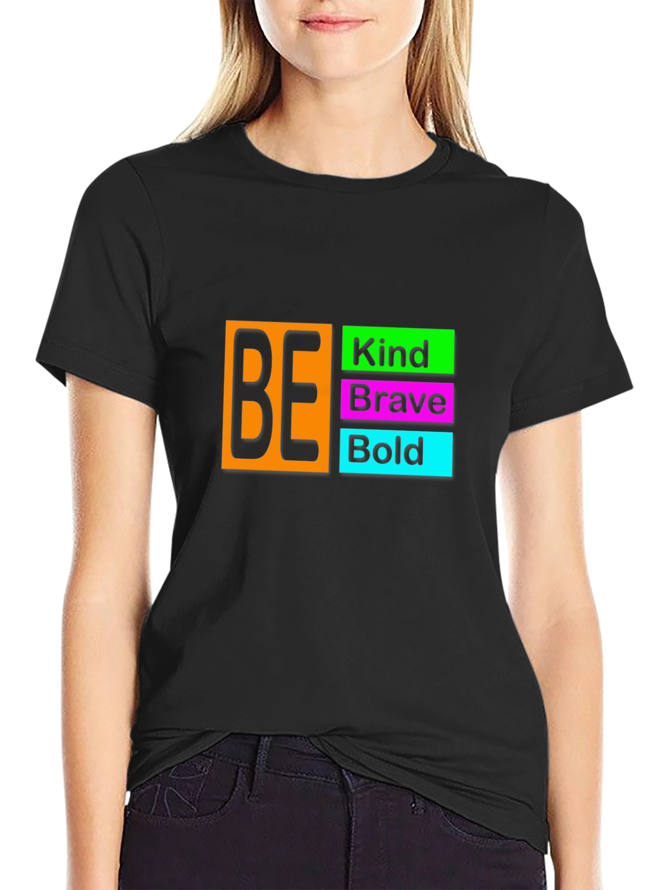 Be Kind Brave Bold Black T-Shirt