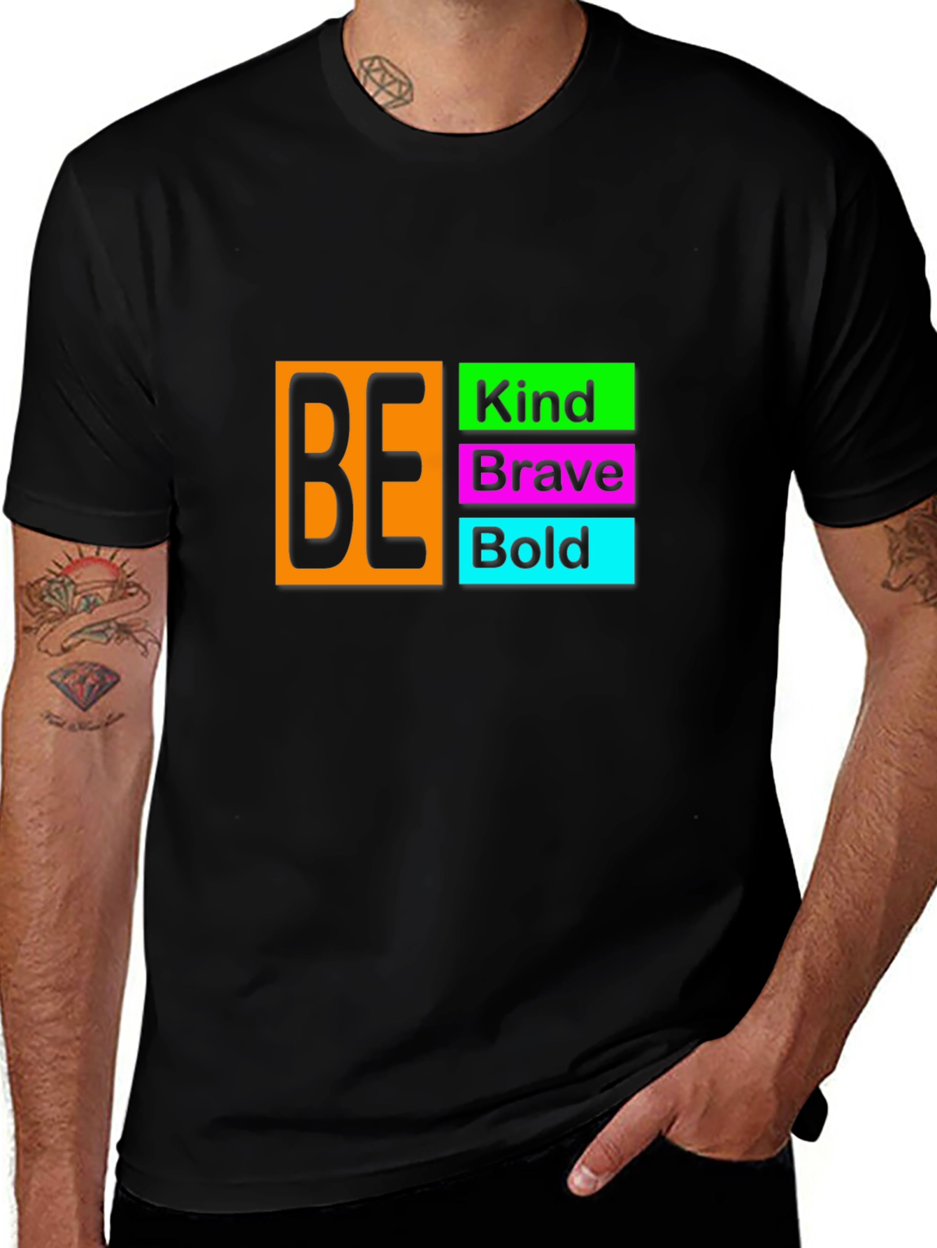 Be Kind Brave Bold Black T-Shirt