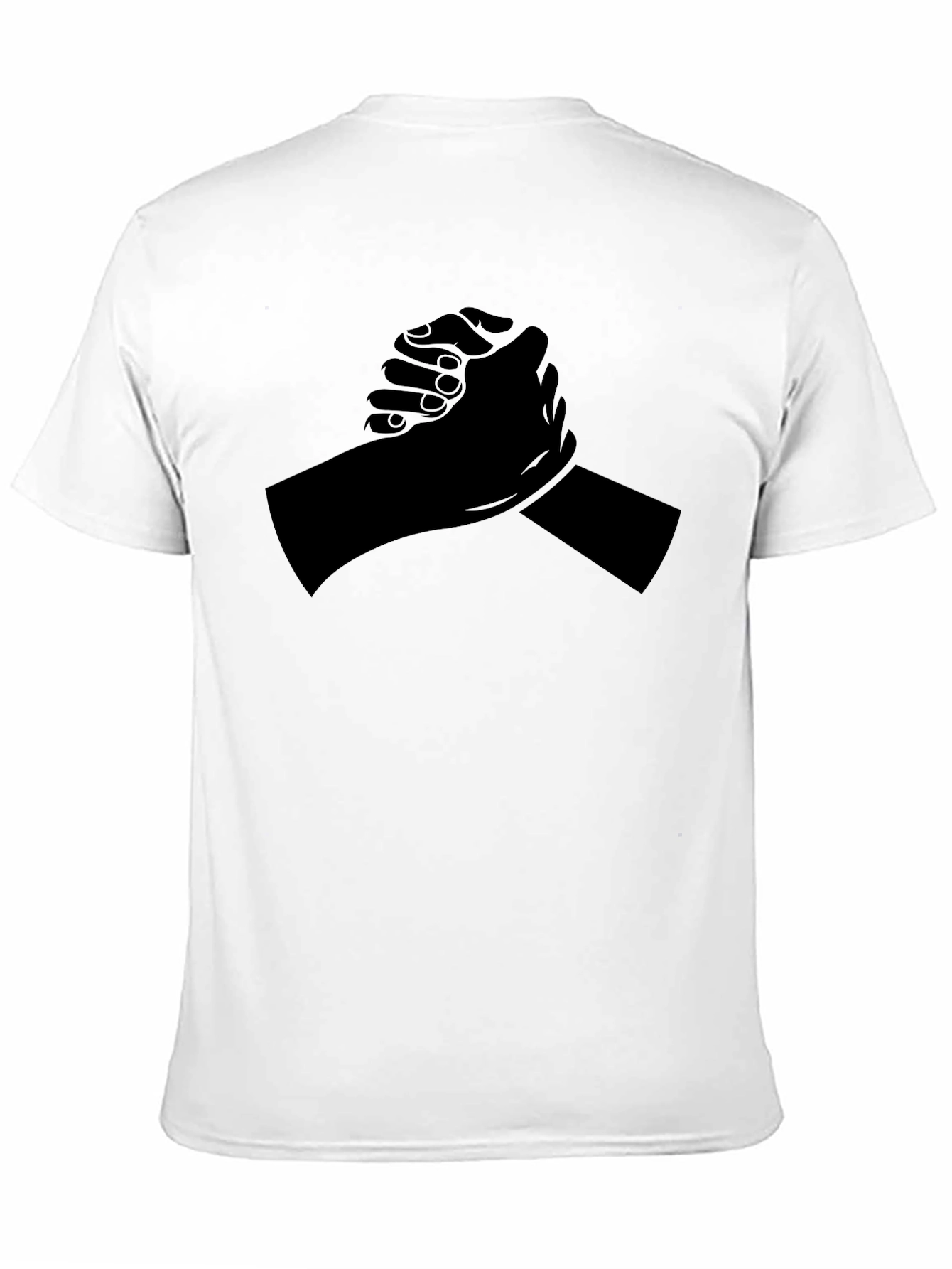 Black T-Shirt with Arm Wrestling Design