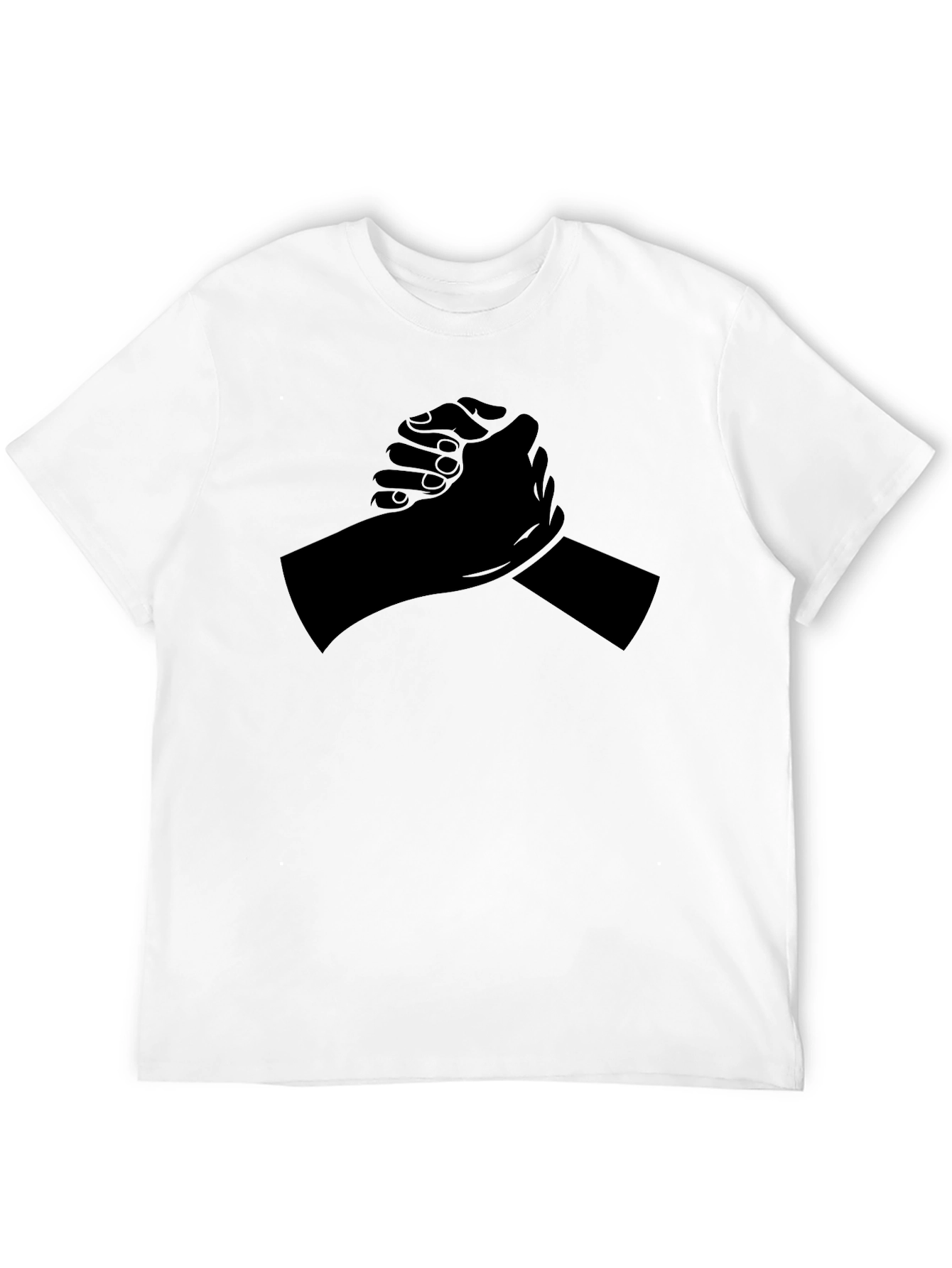 Black T-Shirt with Arm Wrestling Design