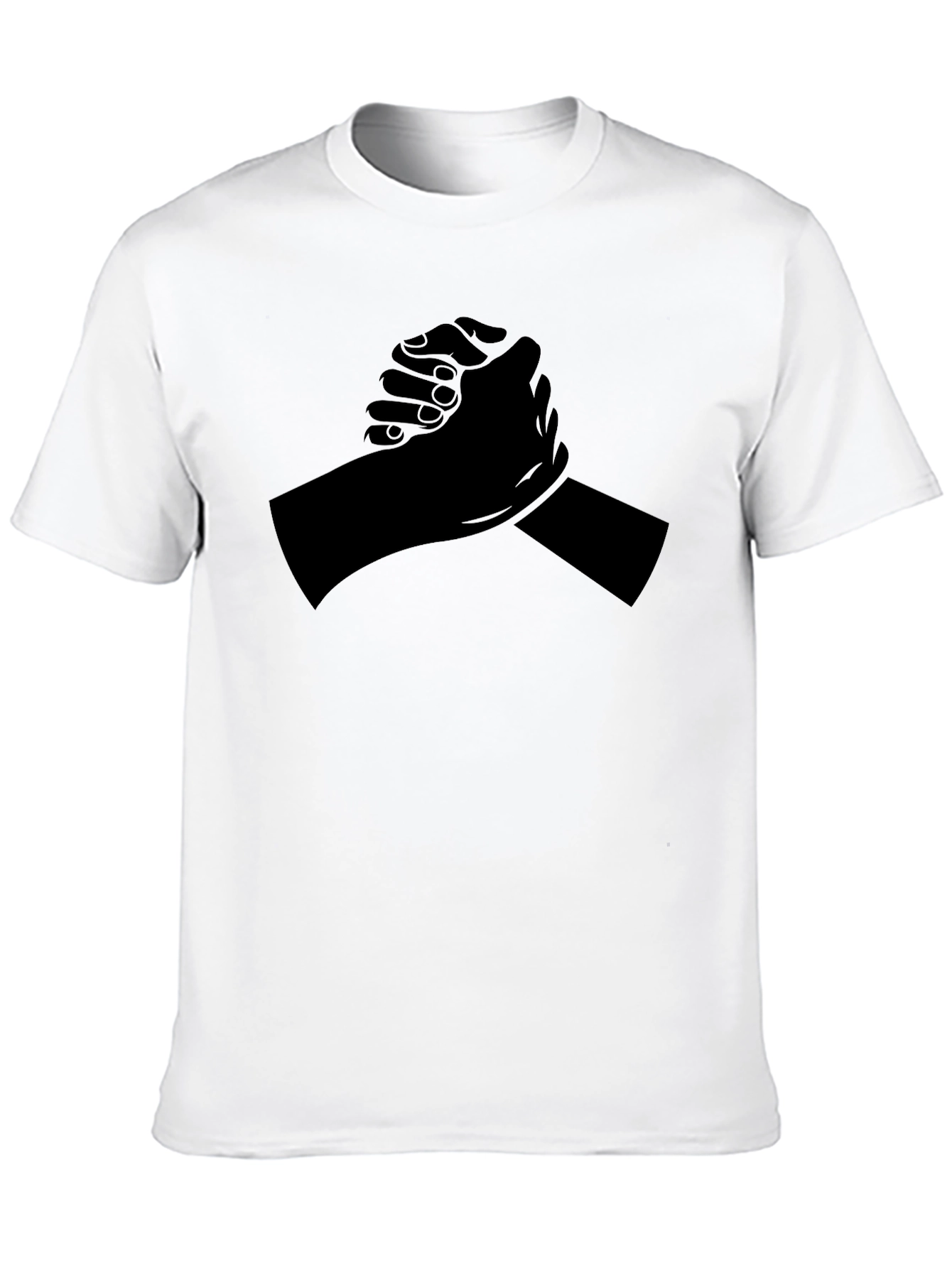 Black T-Shirt with Arm Wrestling Design